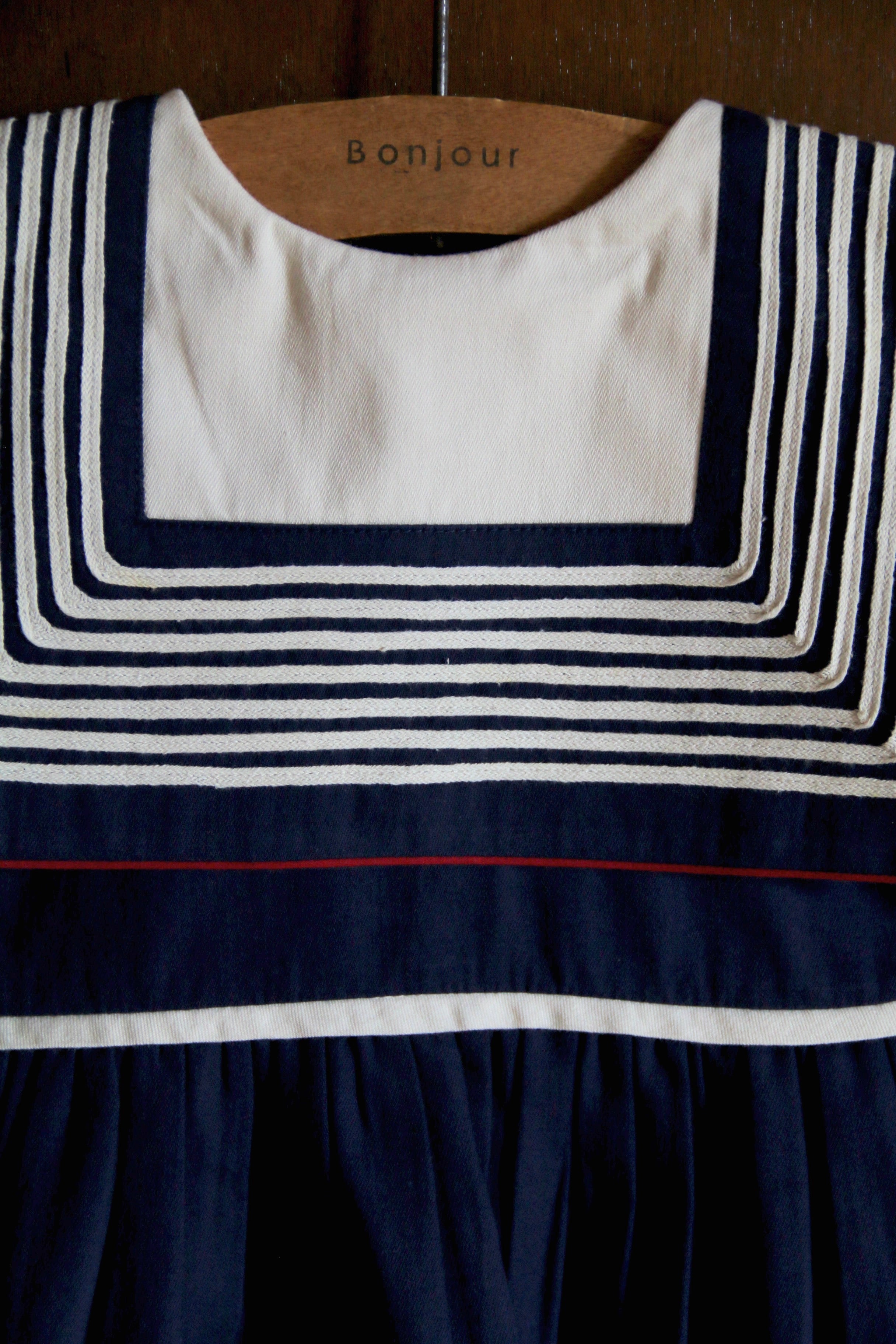 BONJOUR DIARY    Sailor dress Dark navy blue solid Denim