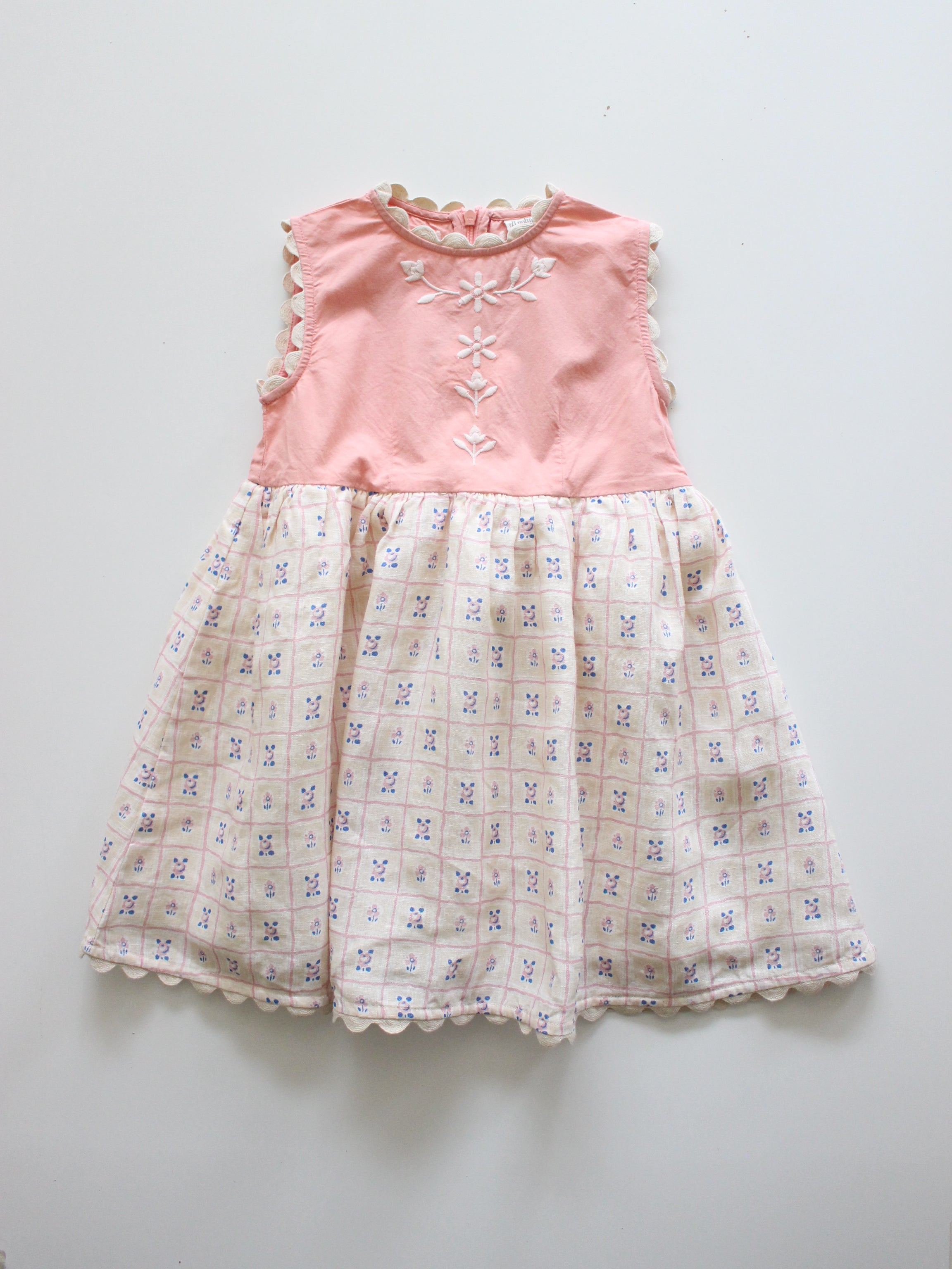 APOLINA  LOLA DRESS  ROSEPANEL CREAM/PEONY
