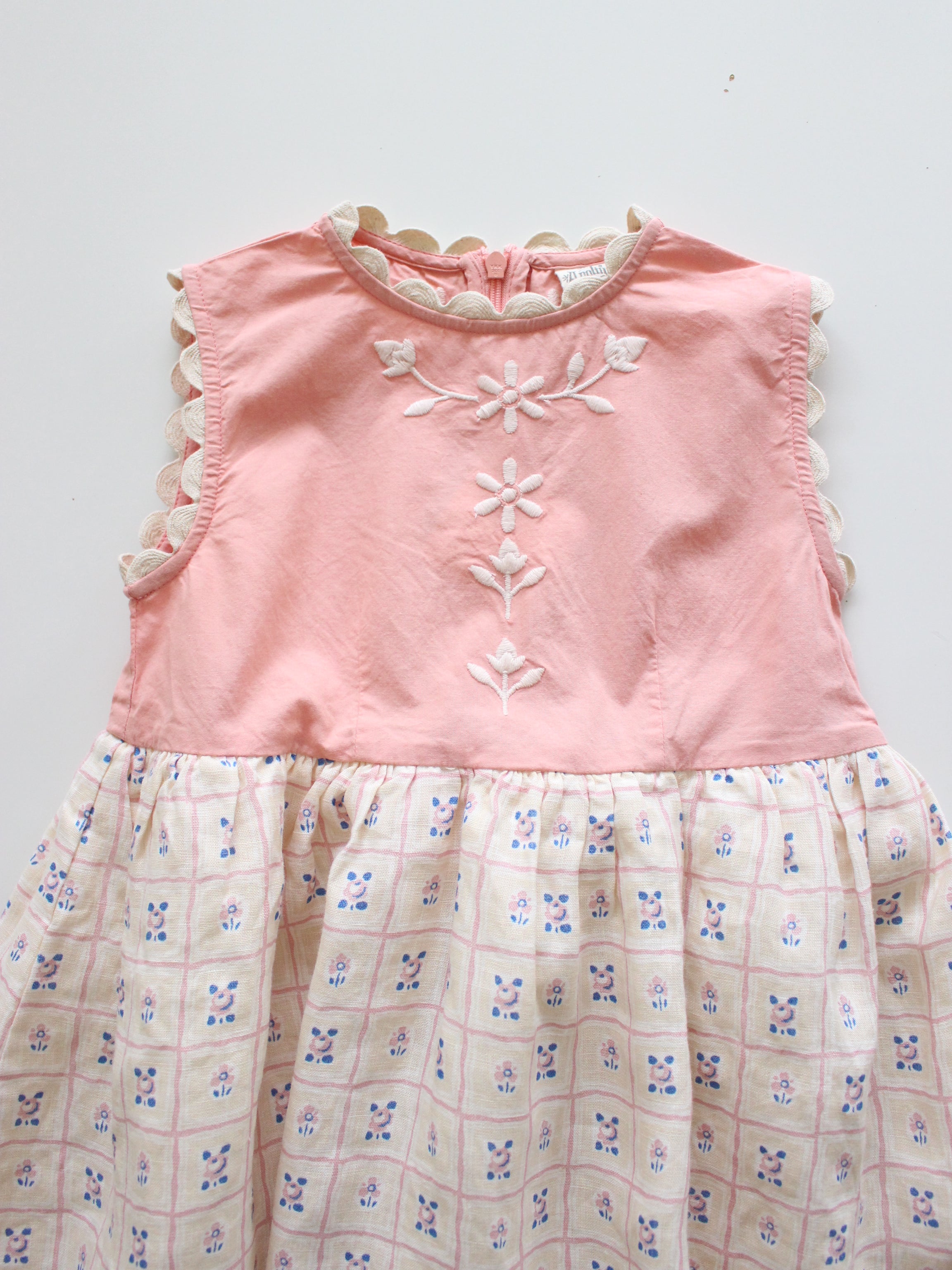 APOLINA  LOLA DRESS  ROSEPANEL CREAM/PEONY