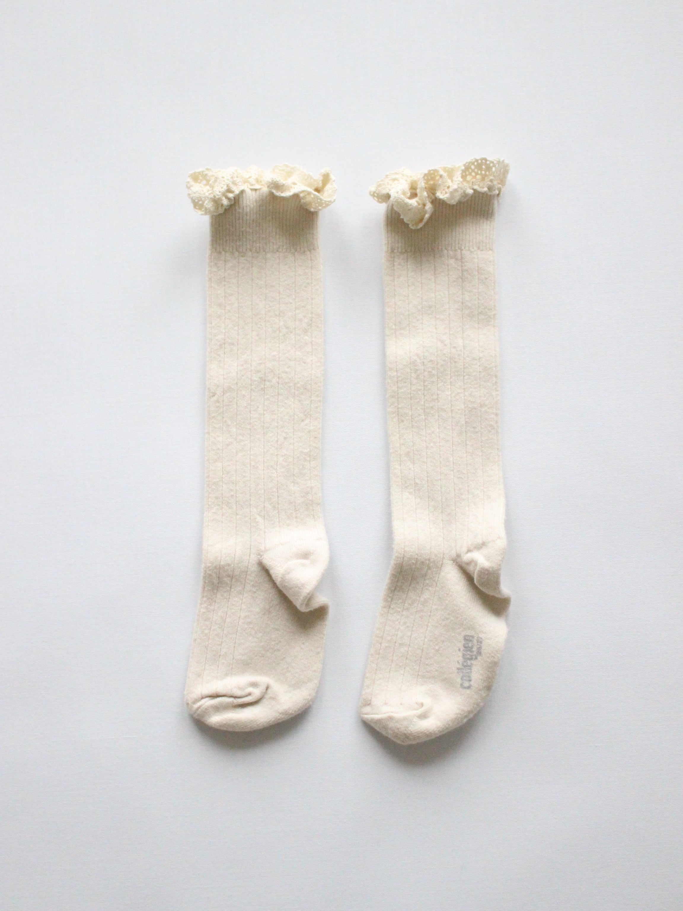collegien Josephine lace-Trim Ribbed Knee-high Socks Doux agneaux