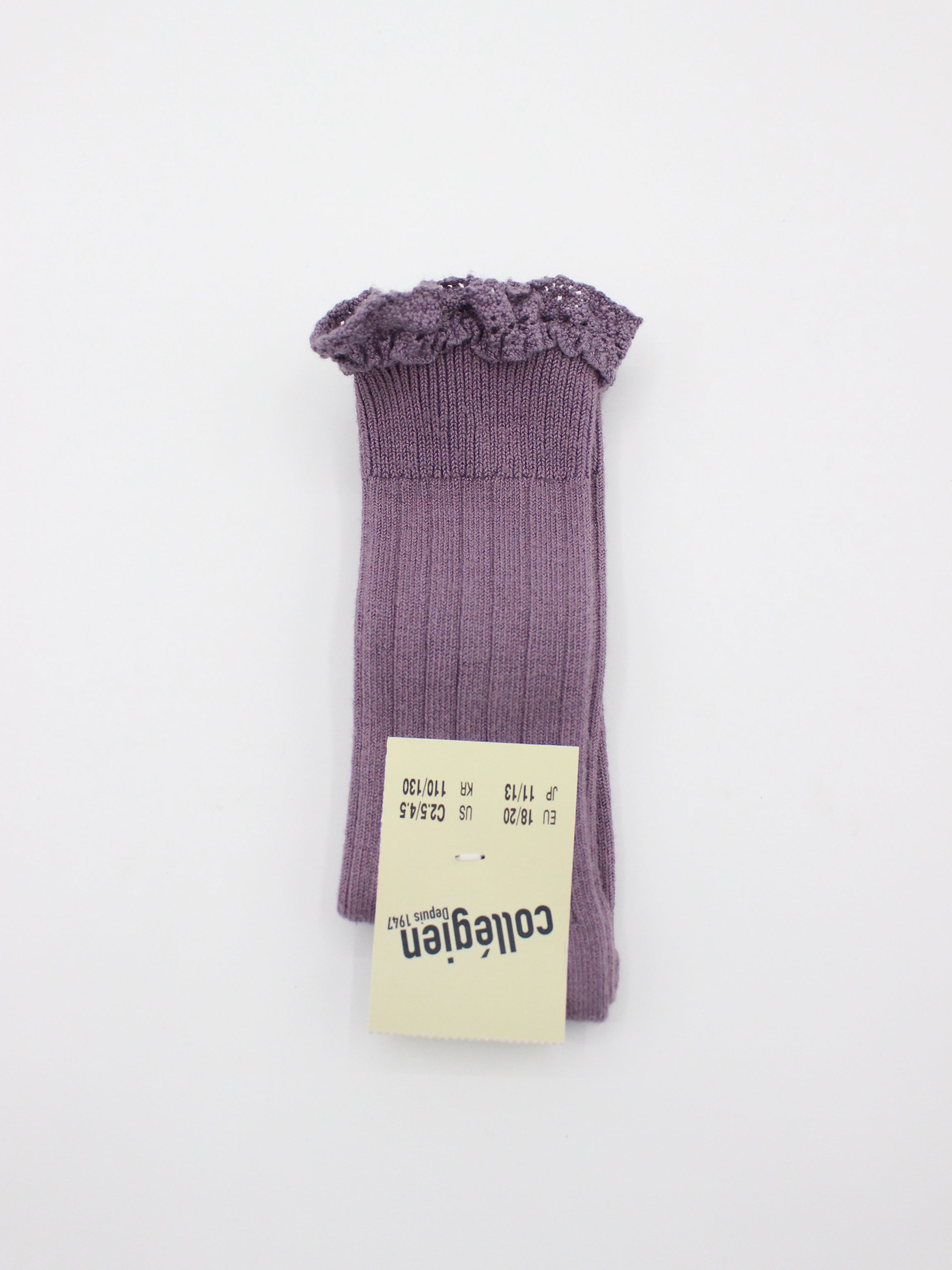 collegien Josephine Lace Trim Knee High Socks  glycine du japon