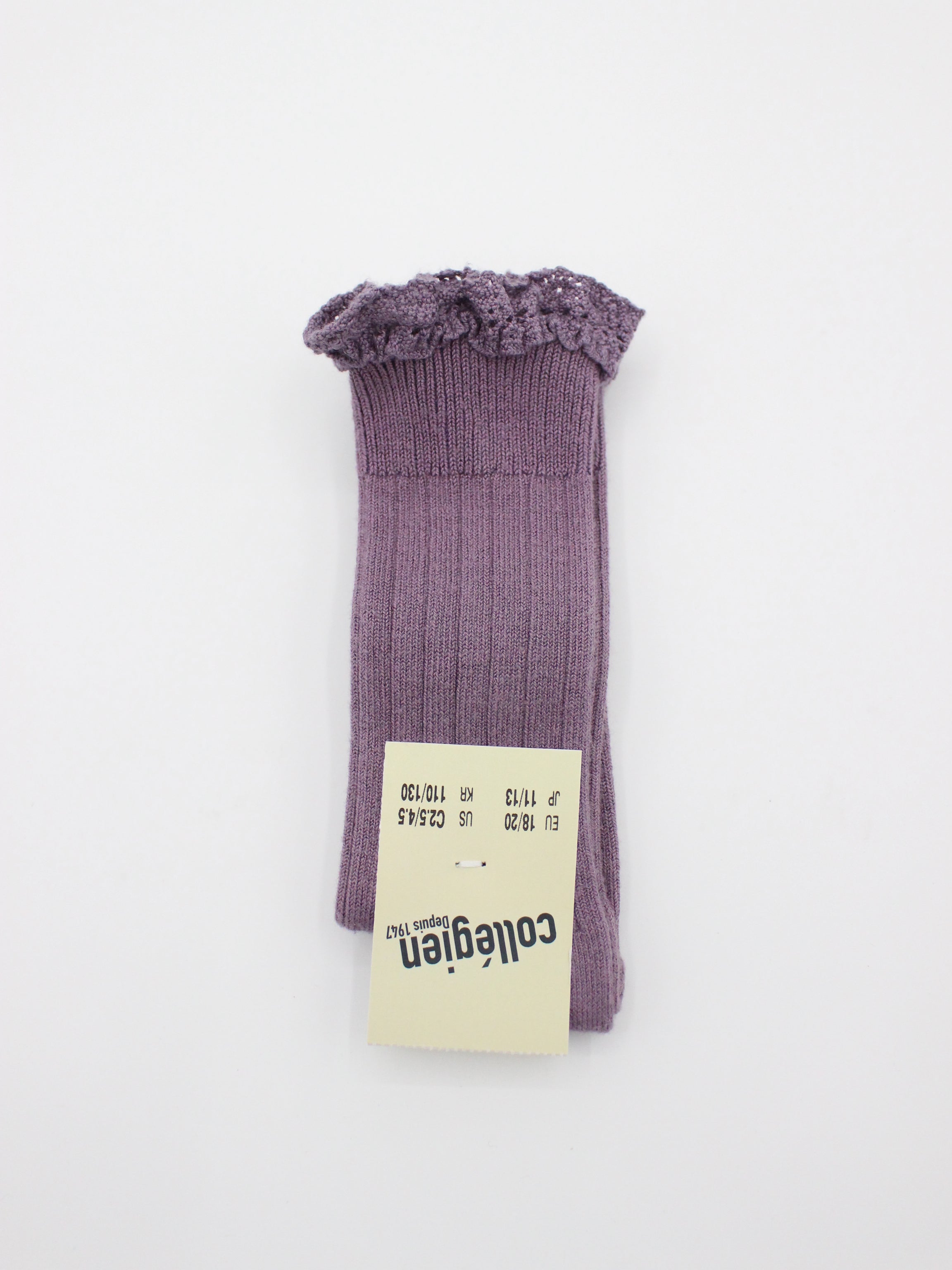 collegien Josephine Lace Trim Knee High Socks  glycine du japon