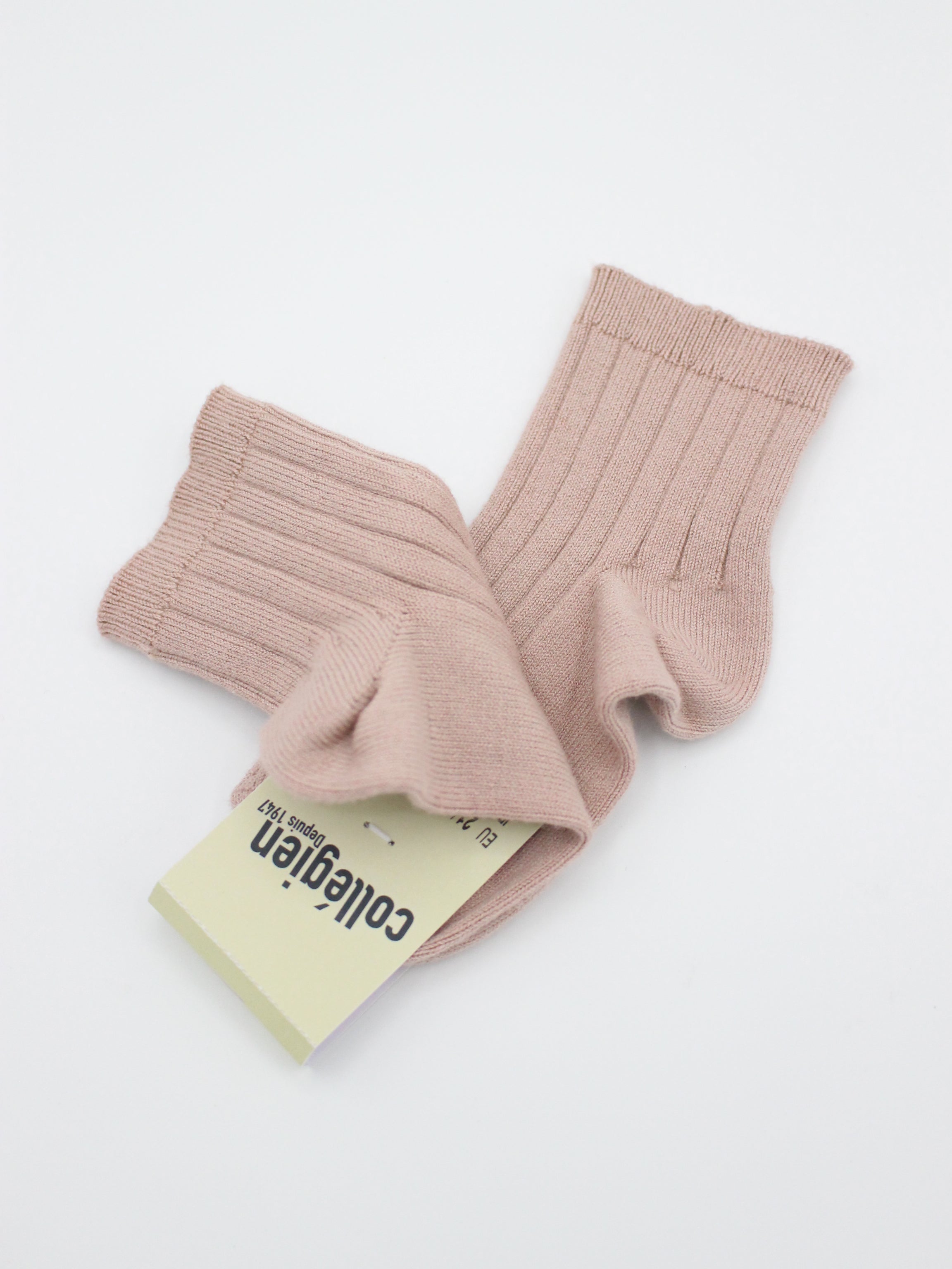 collegien  Berenice - Ribbed Ankle Socks with Daisy  vieux rose