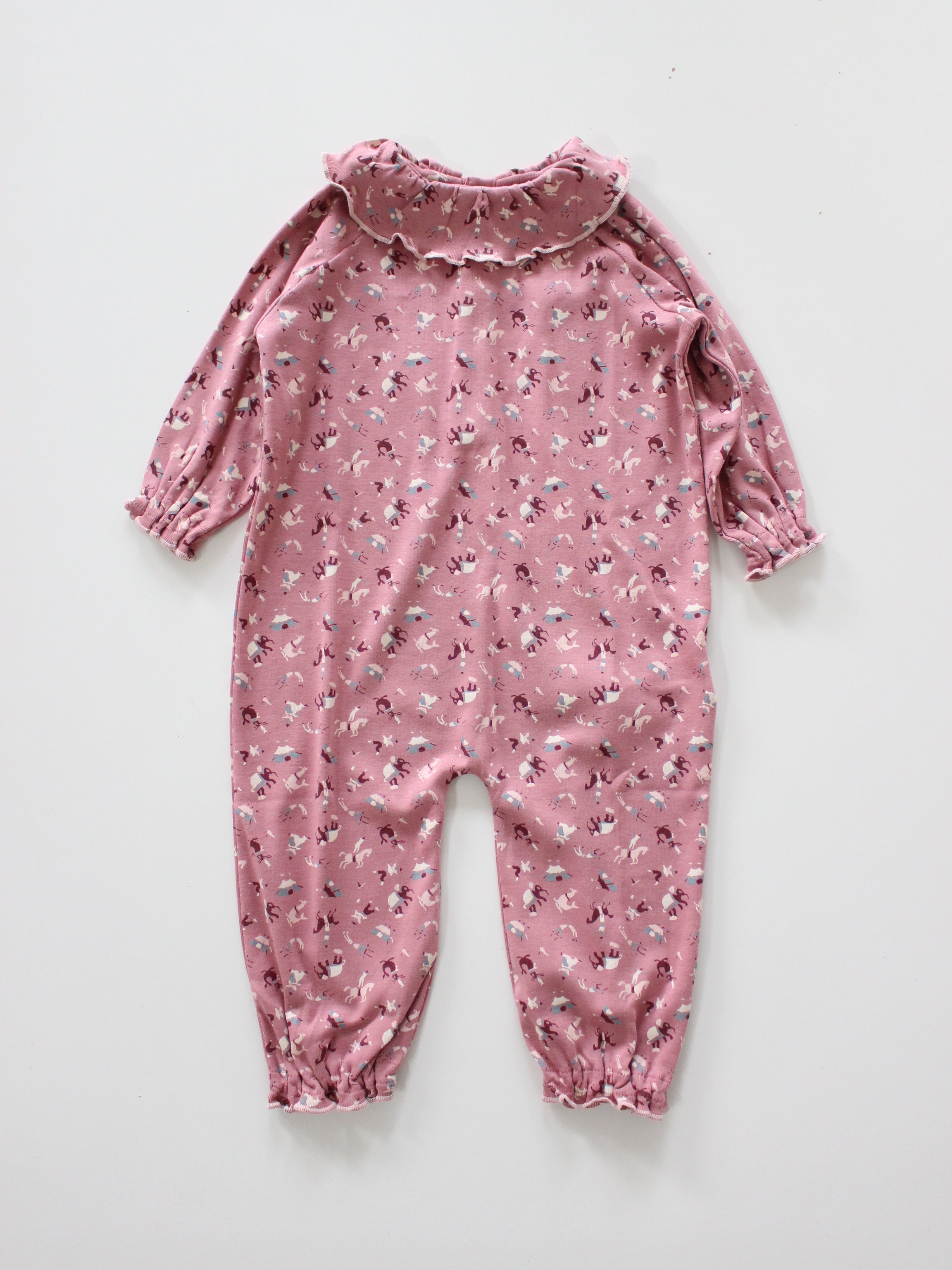 Misha & Puff BABY PIERROT ONESIE (ANTIQUE ROSE CIRCUS) 26aw Drop1