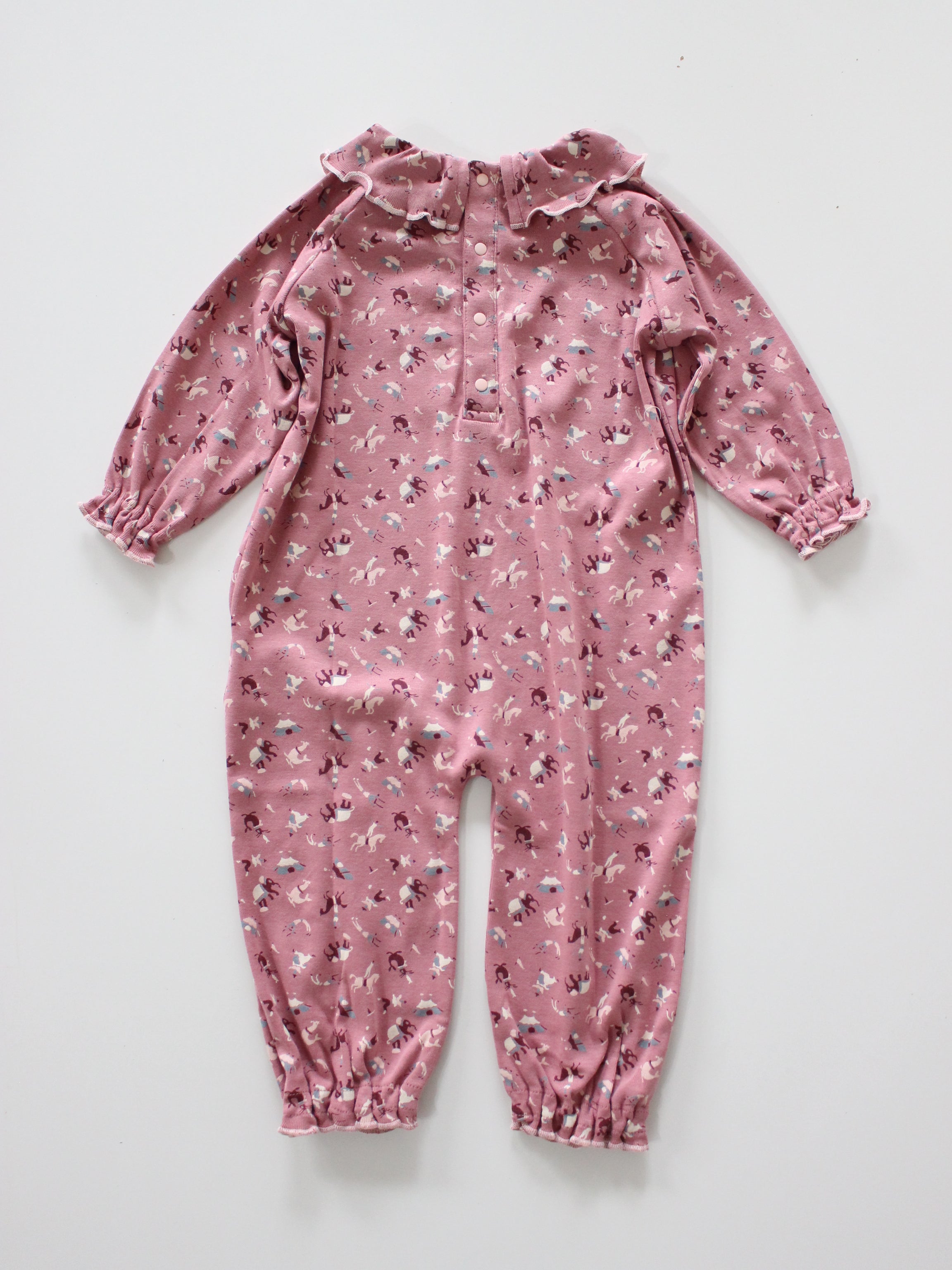 Misha & Puff BABY PIERROT ONESIE (ANTIQUE ROSE CIRCUS) 26aw Drop1