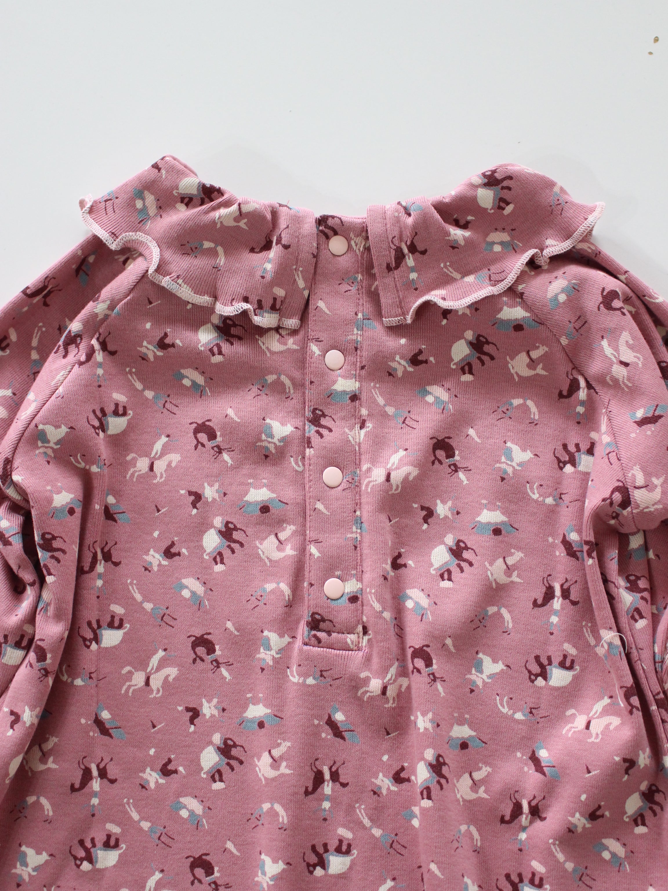 Misha & Puff BABY PIERROT ONESIE (ANTIQUE ROSE CIRCUS) 26aw Drop1