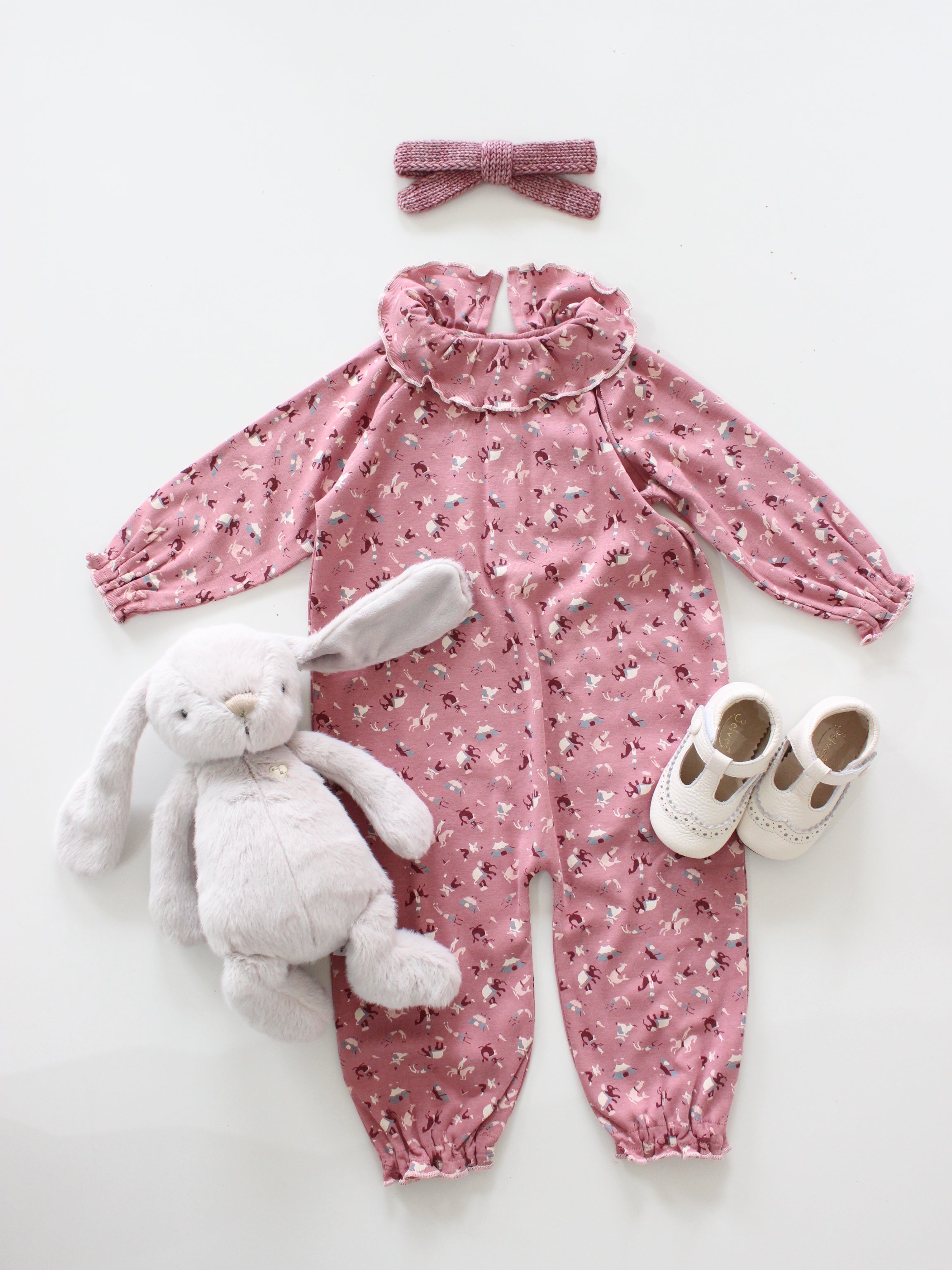 Misha & Puff BABY PIERROT ONESIE (ANTIQUE ROSE CIRCUS) 26aw Drop1