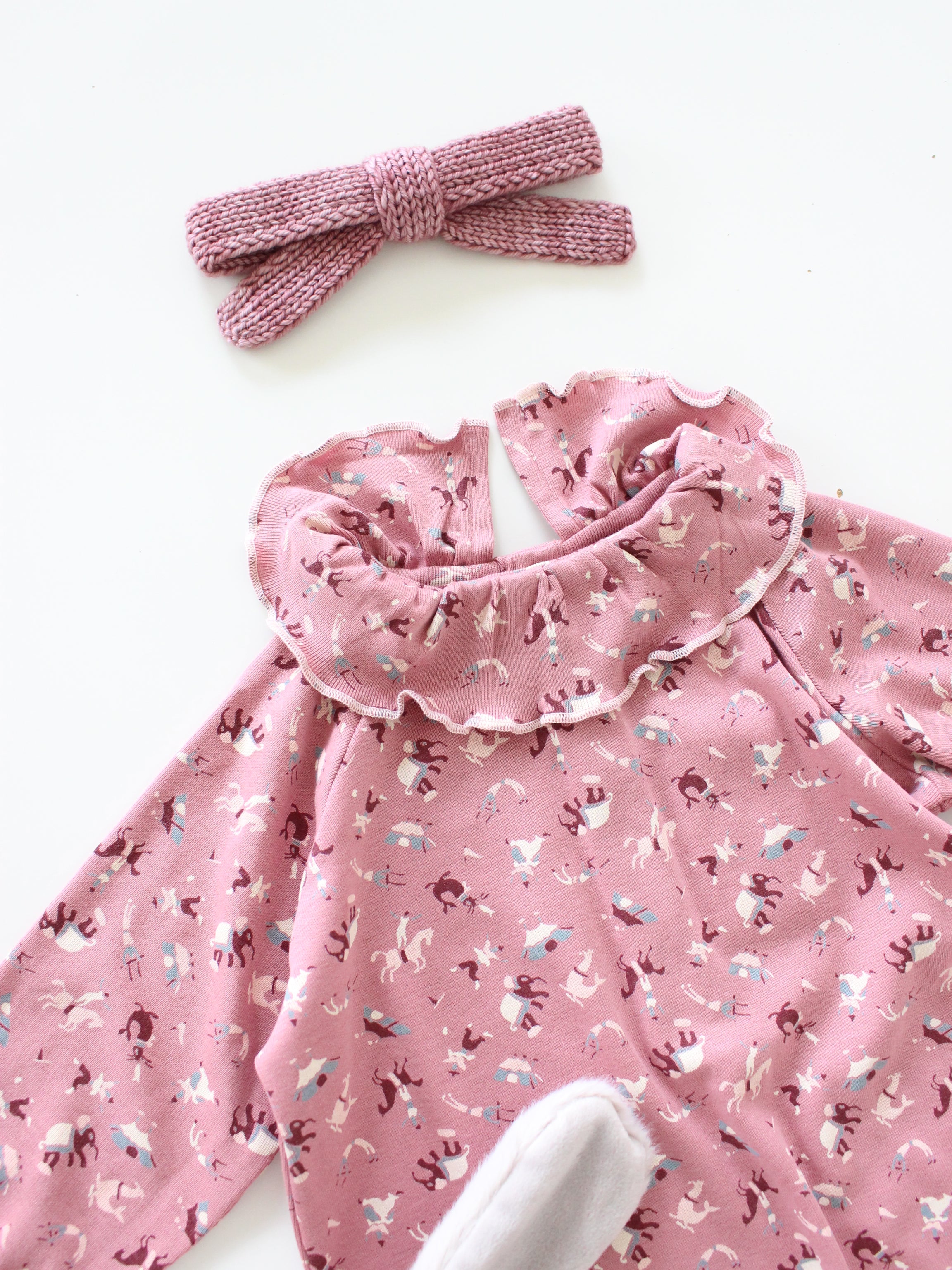 Misha & Puff BABY PIERROT ONESIE (ANTIQUE ROSE CIRCUS) 26aw Drop1