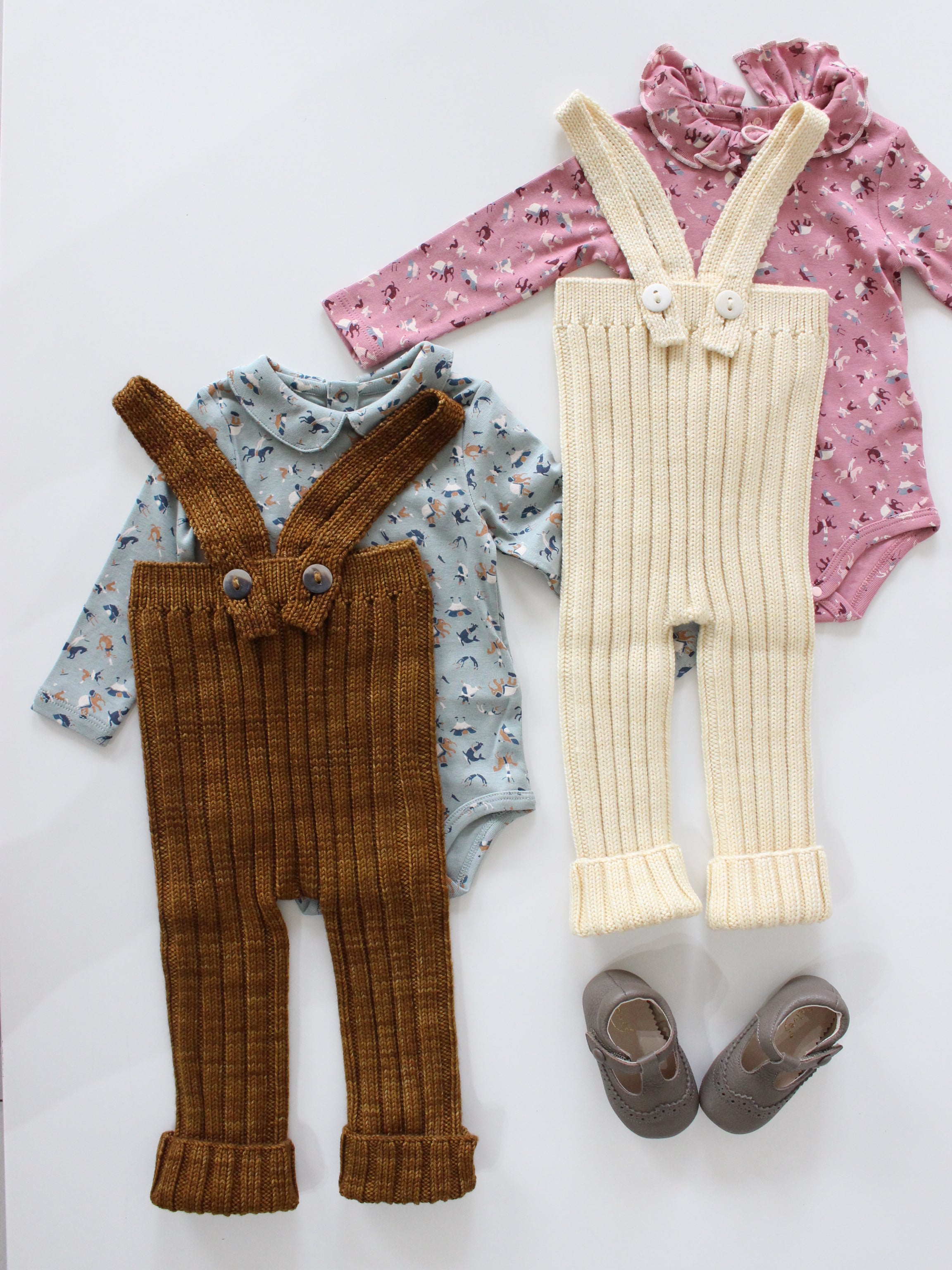 Misha & Puff BABY RIB LONGIES (SHORTBREAD) 26aw Drop1