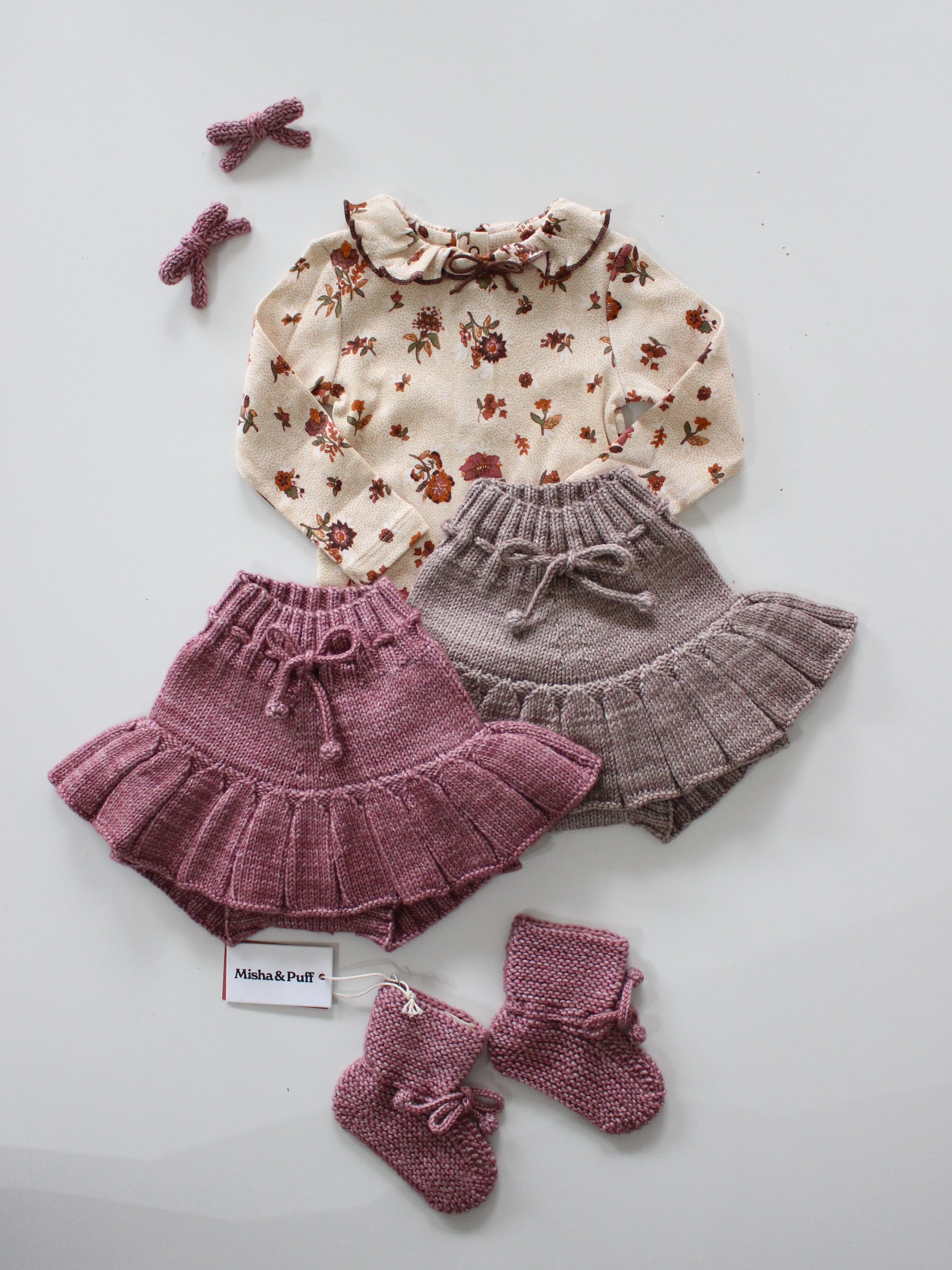 Misha & Puff　BABY SKATING POND SKIRT (ANTIQUE ROSE)　26aw Drop1