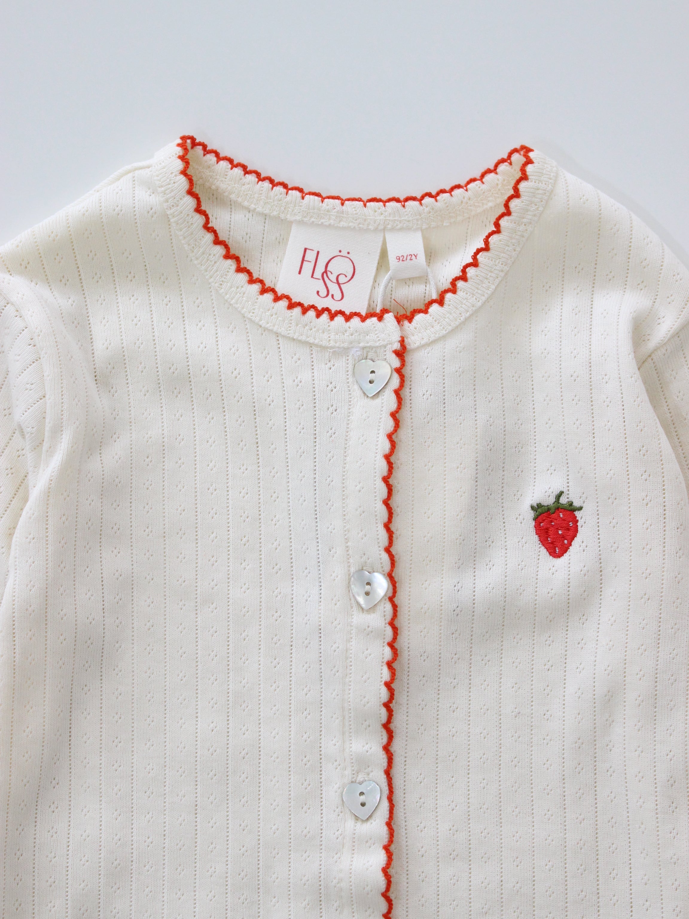 Flöss  Flora Pointelle Cardigan  Gentle Cream