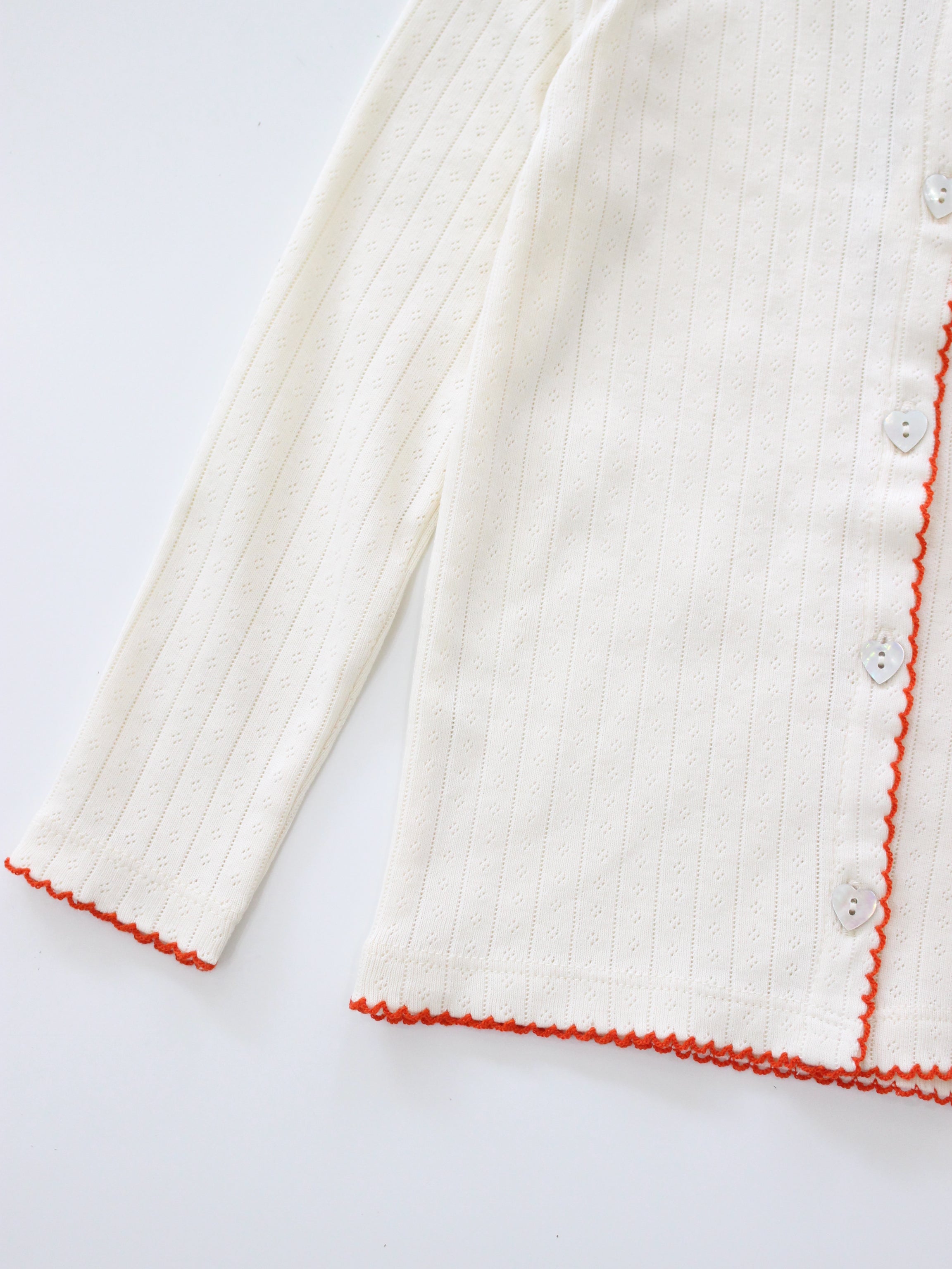 Flöss  Flora Pointelle Cardigan  Gentle Cream