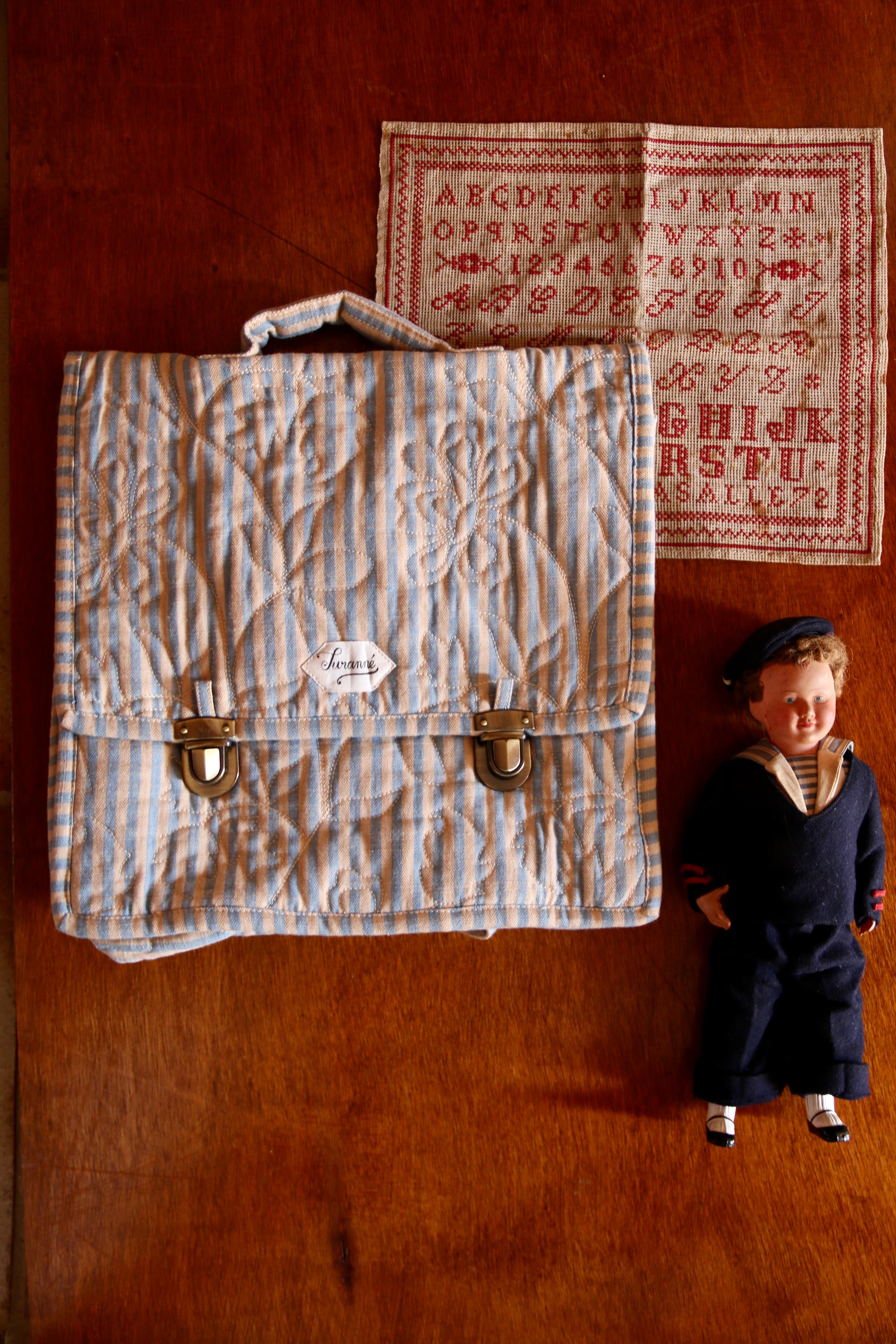 BONJOUR DIARY   School bag Transat stripe　