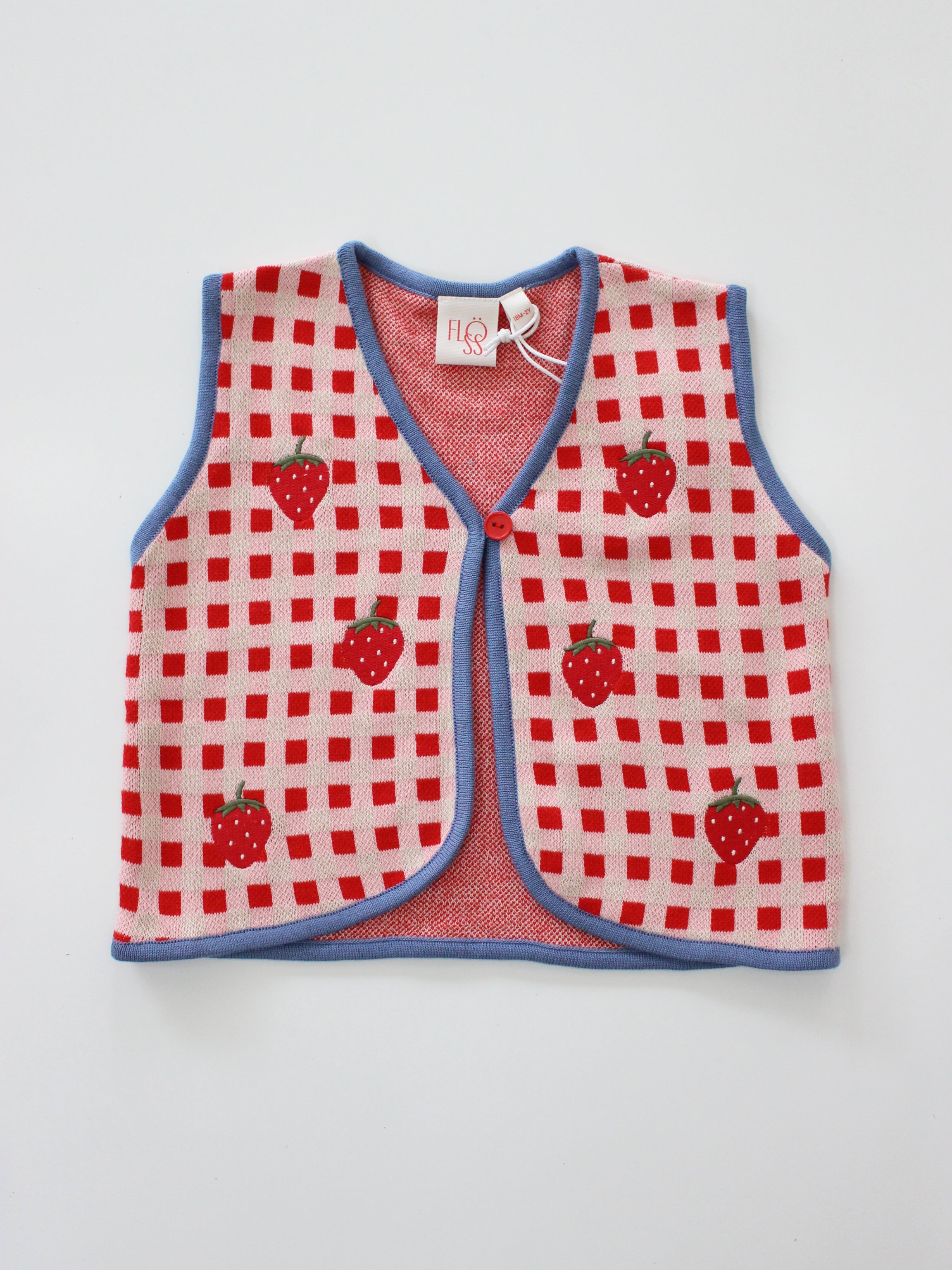 Flöss  Hollie Vest   Berry Red Gingham