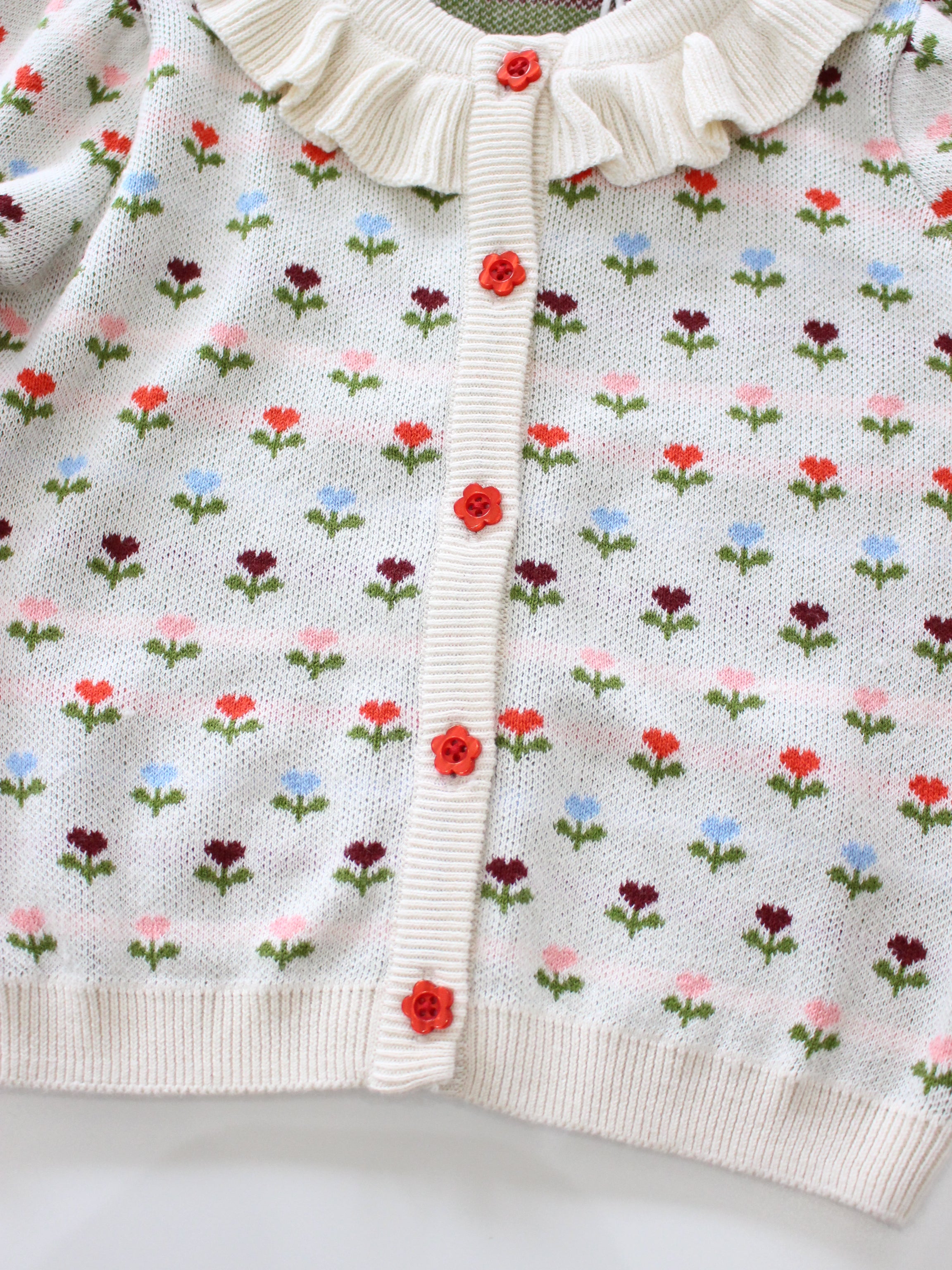 Flöss  Annabelle Cardigan  Cream Multi Floral