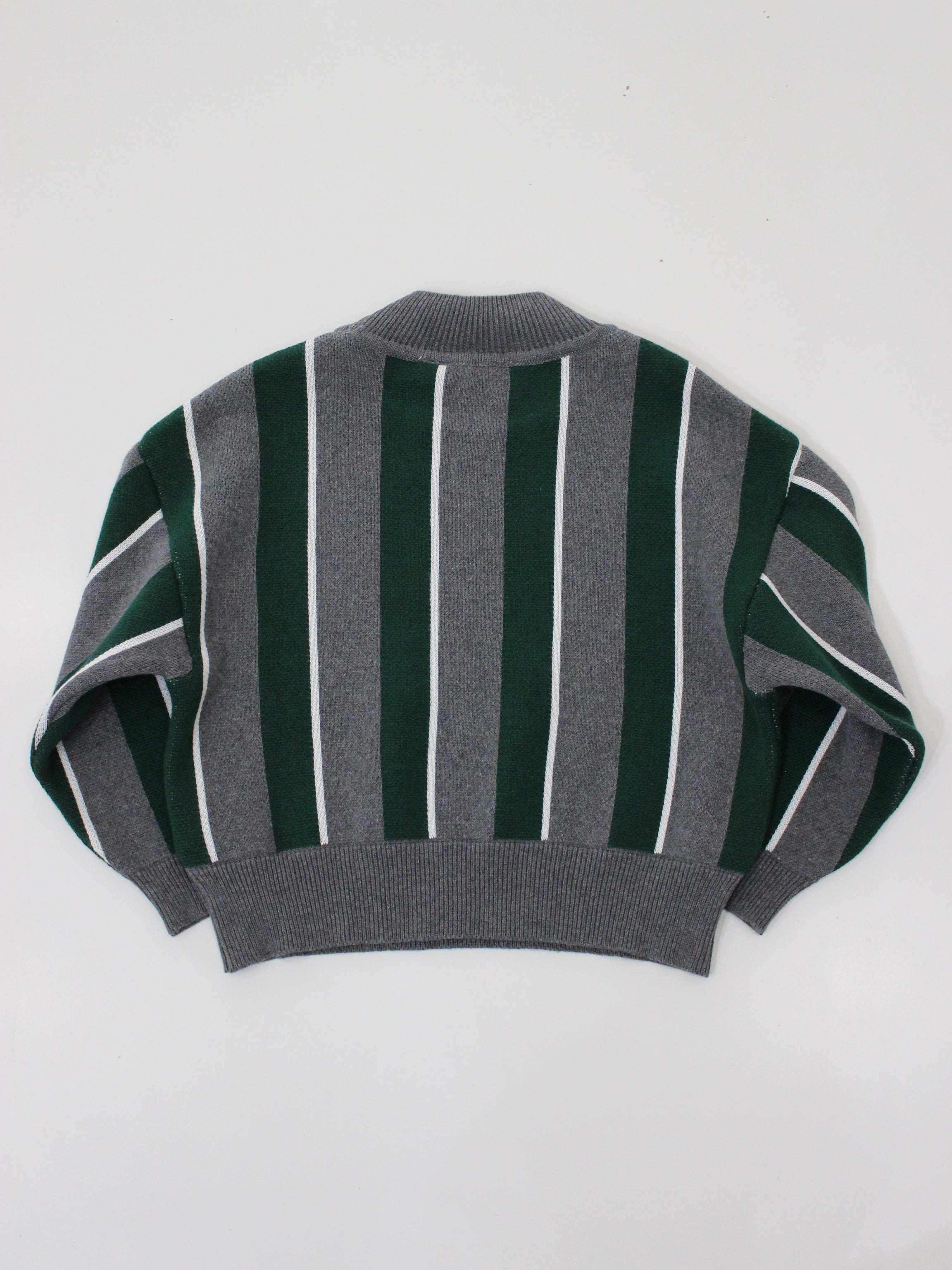 main story  Sporty Knit  Grey Melange Stripe
