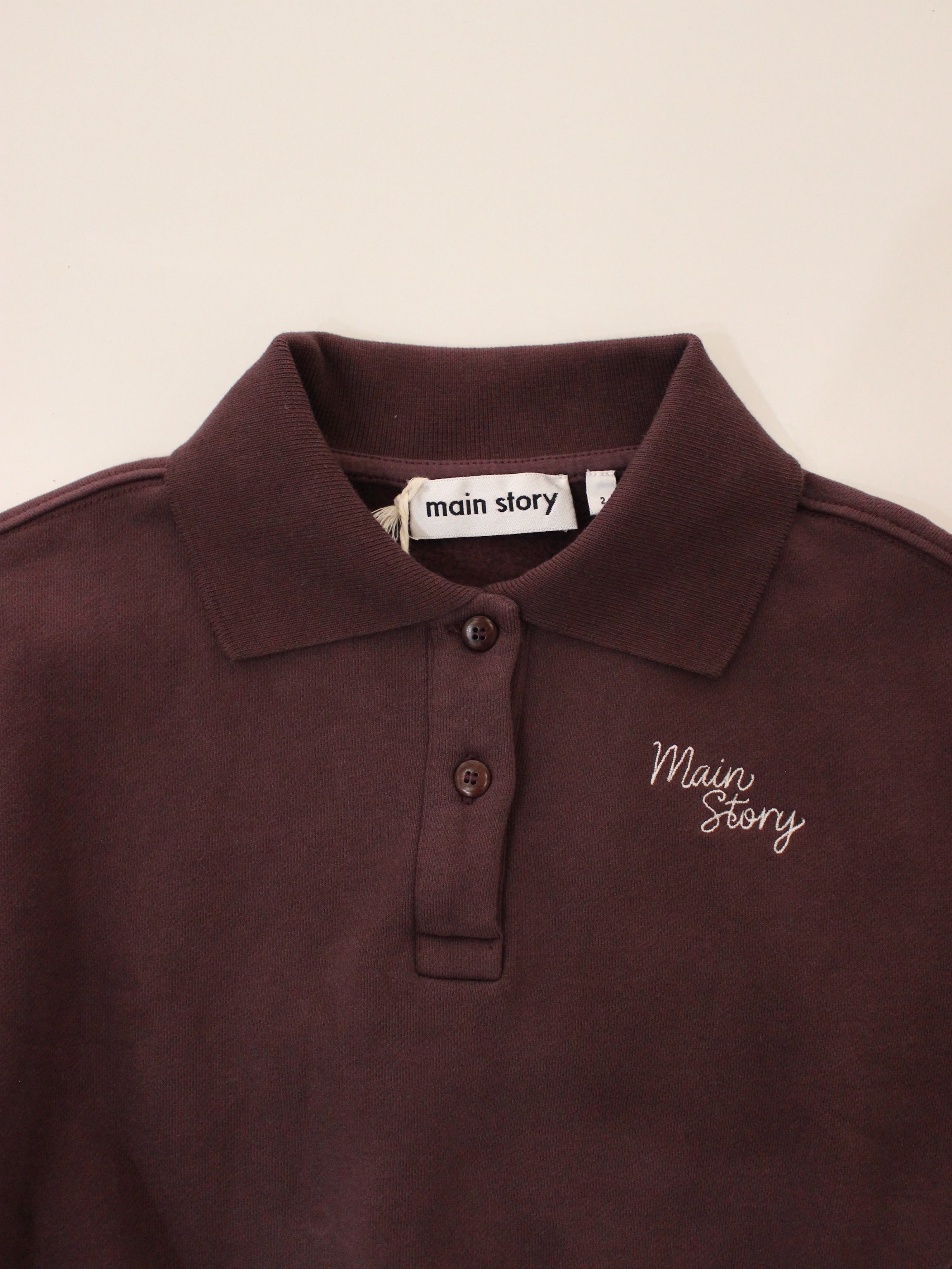 main story  Polo Sweatshirt  Dark Cherry