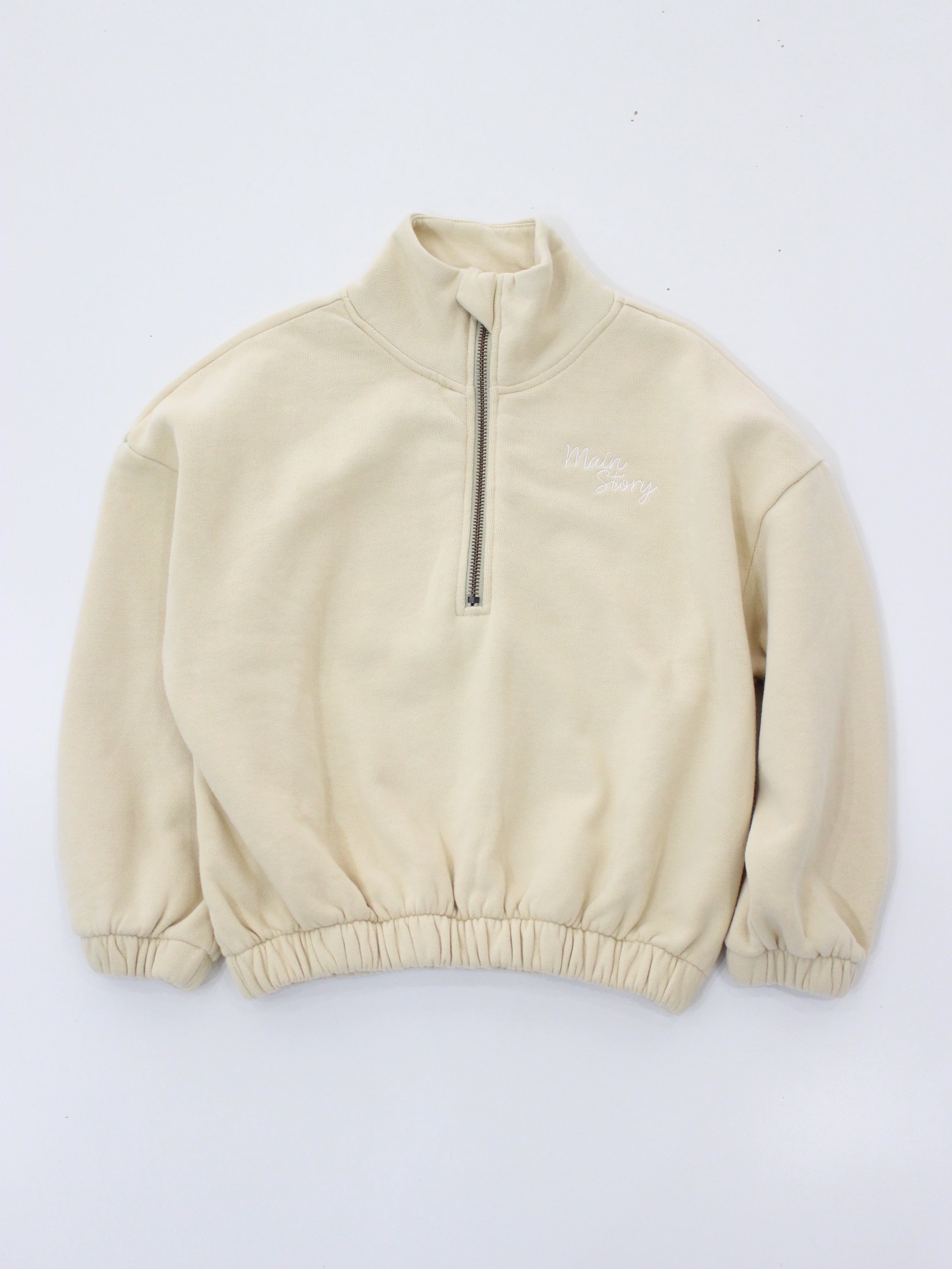 main story  Half Zip Funnel Sweatshirt  Tortilla