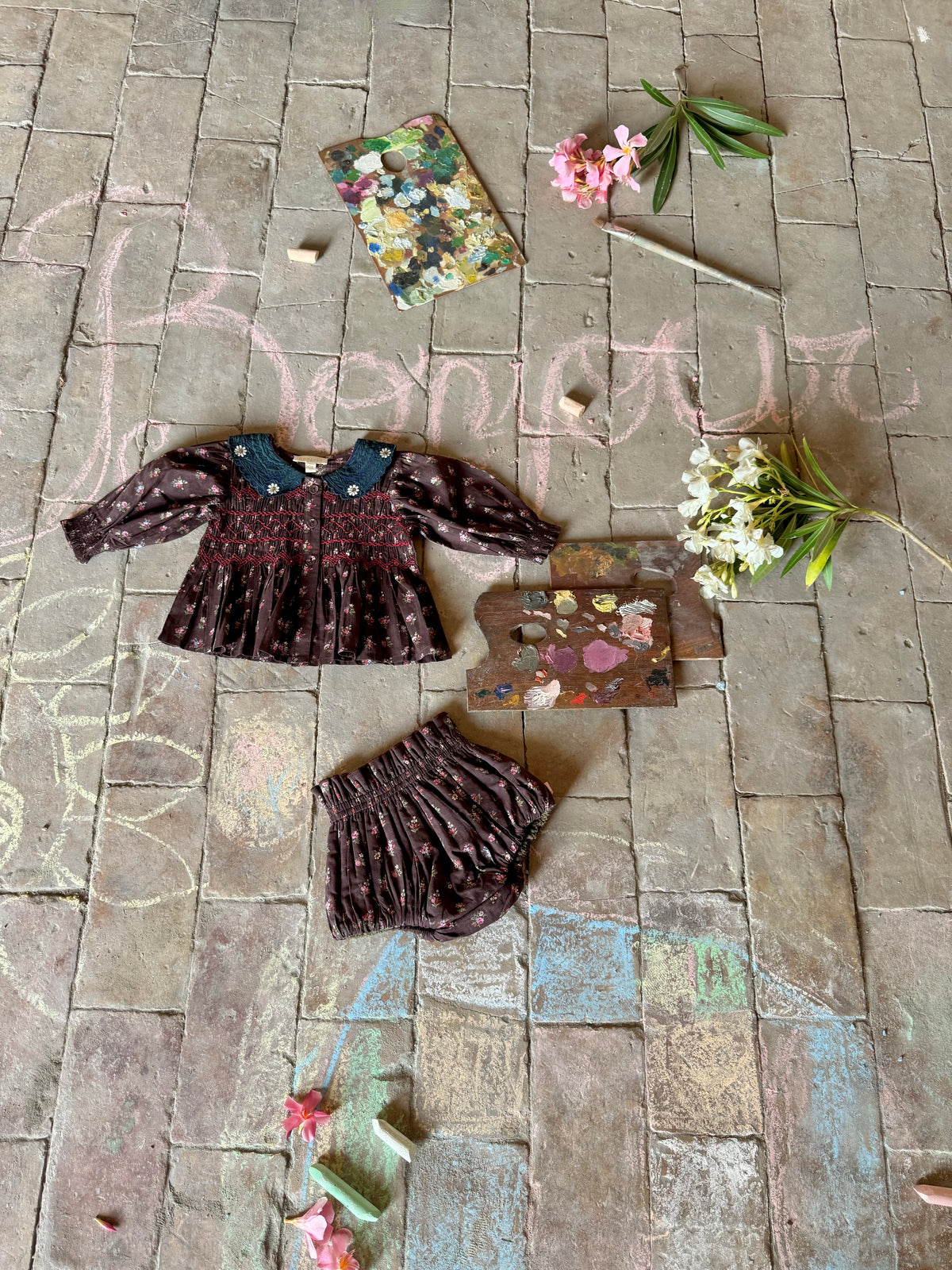 BONJOUR DIARY  Baby blouse Little bouquet print