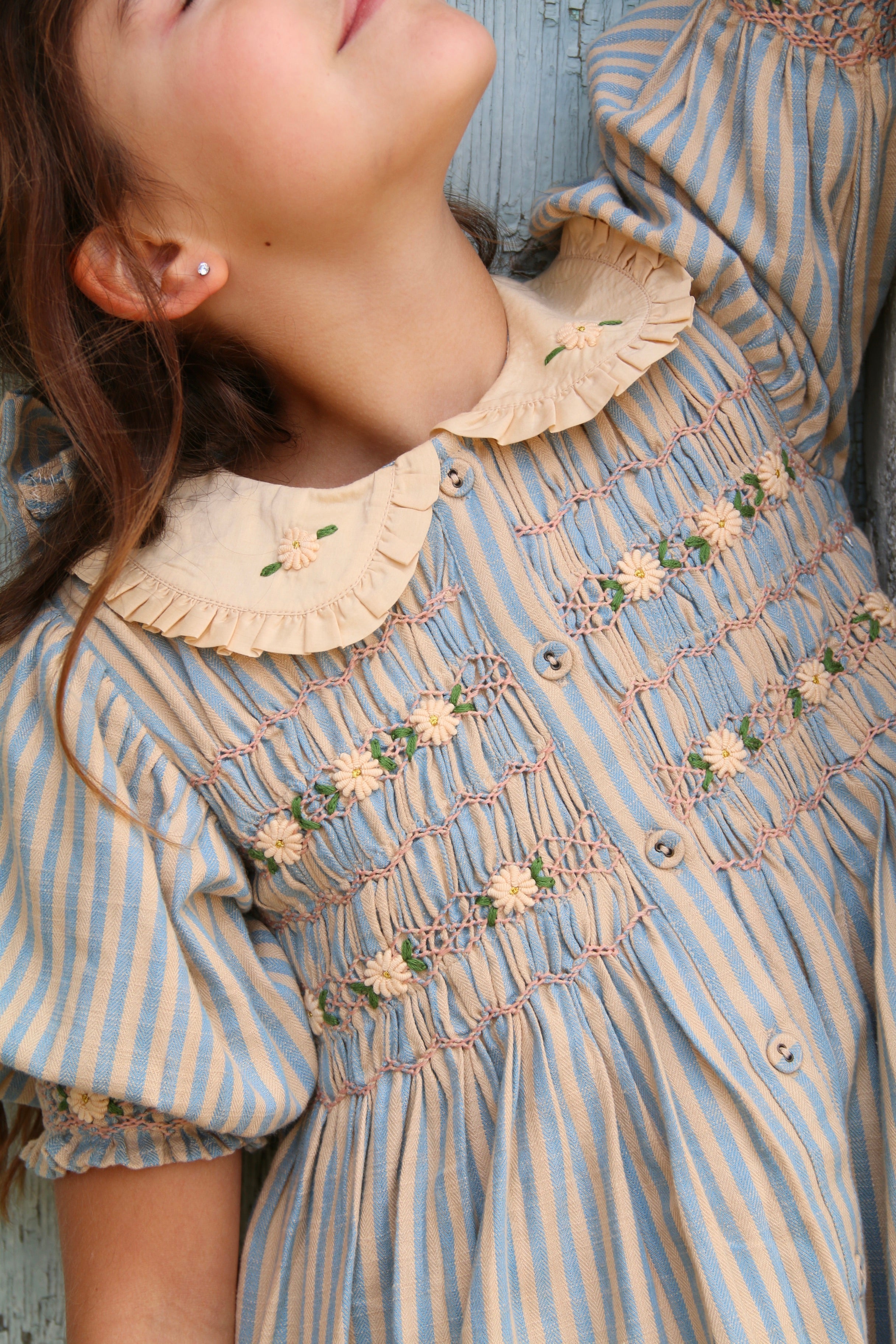 BONJOUR DIARY  Romantique tunique Blue transat stripe