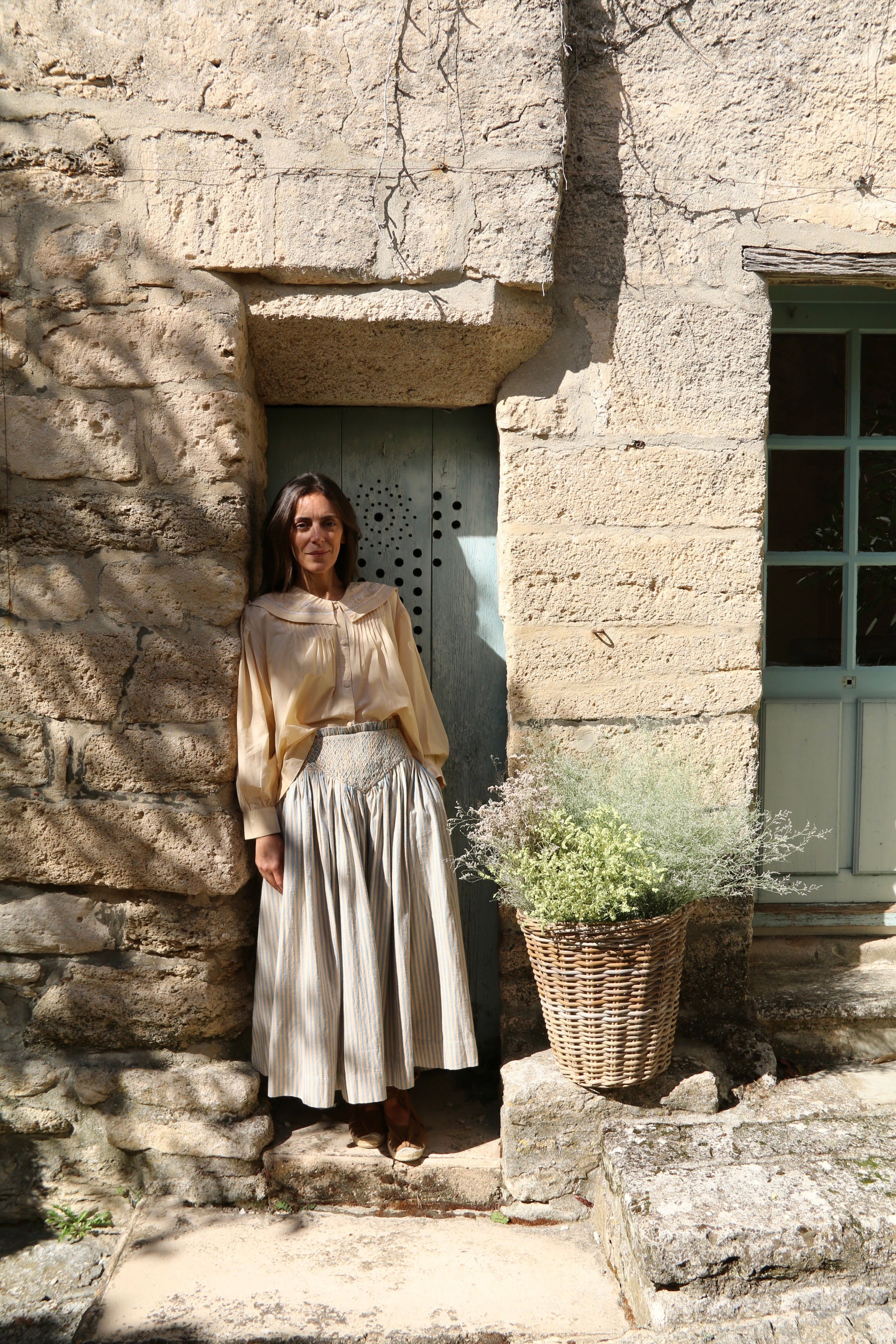 Suranné    Blouse with sailor collar Sand cotton silk  大人SIZE