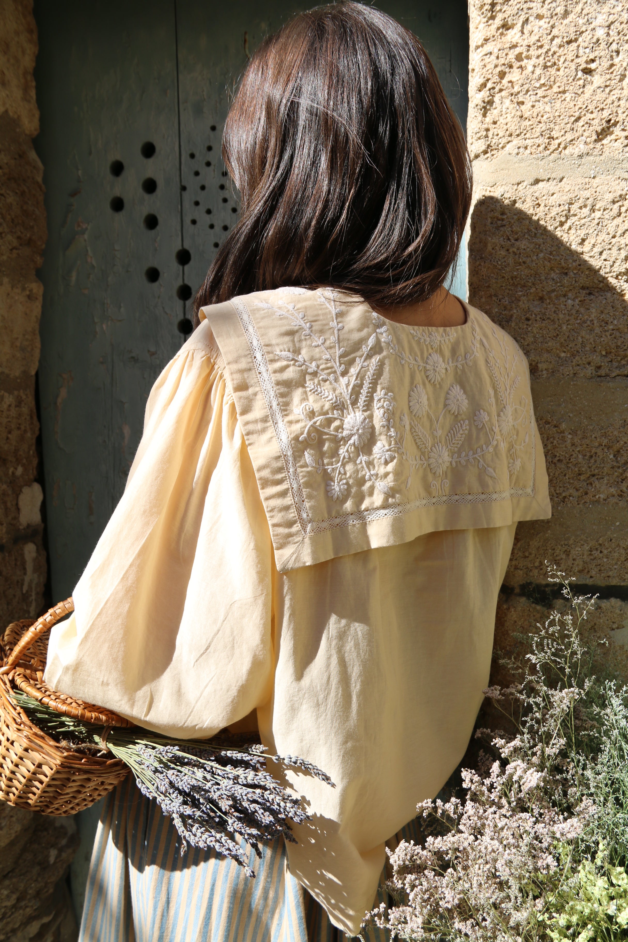 Suranné    Blouse with sailor collar Sand cotton silk  大人SIZE