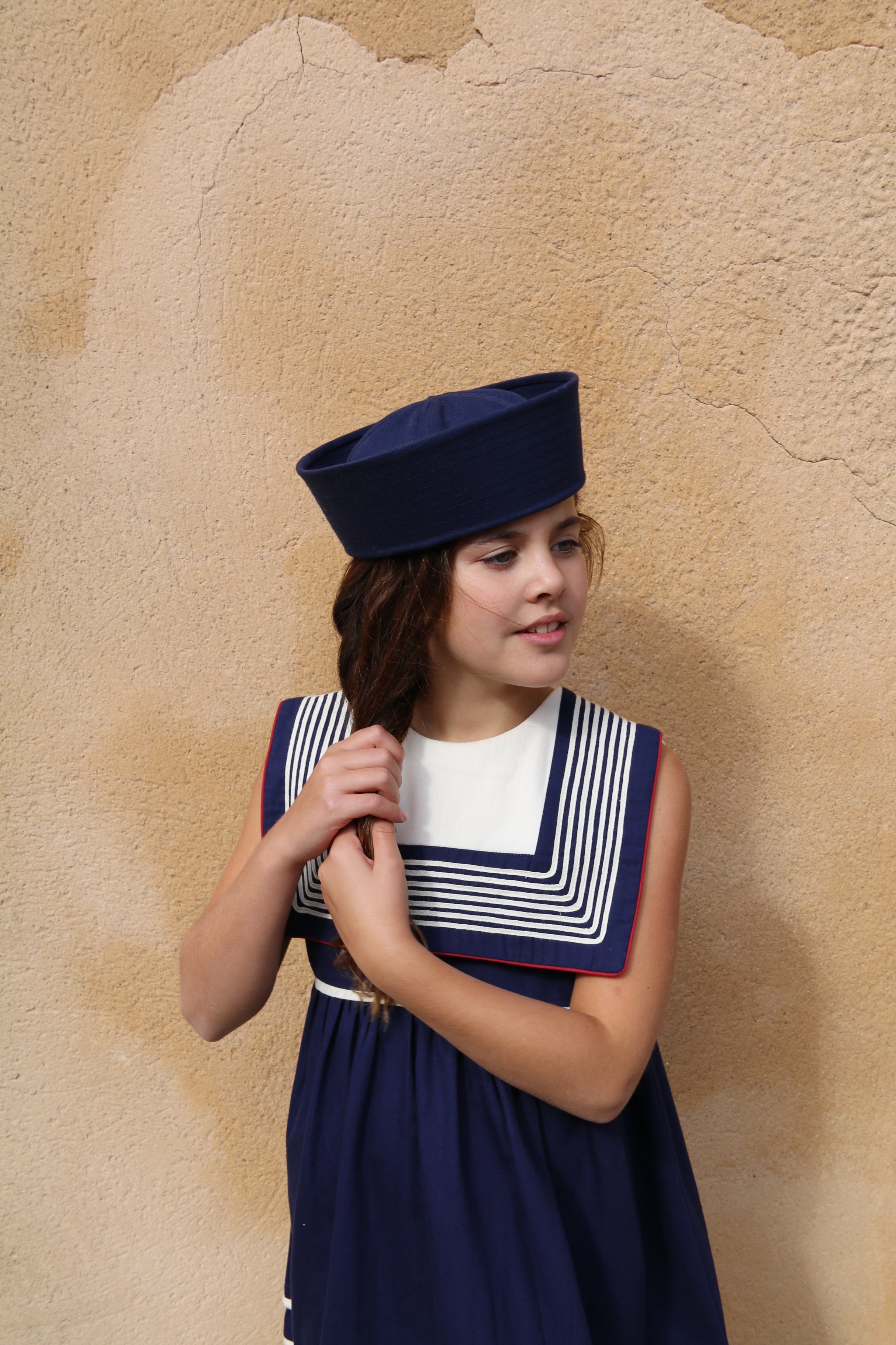 BONJOUR DIARY    Sailor dress Dark navy blue solid Denim