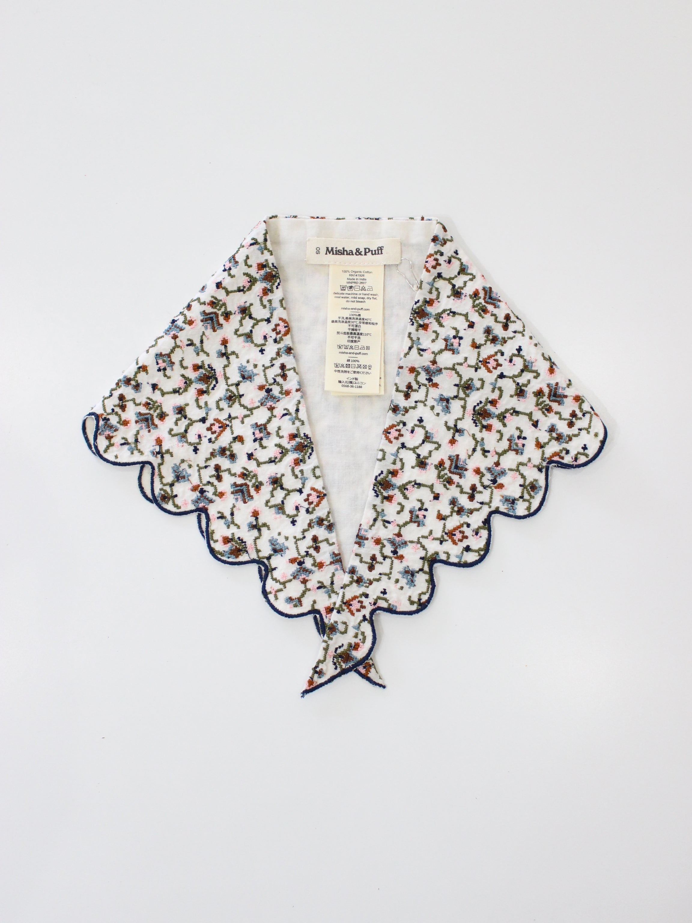 Misha & Puff EMBROIDERED SCALLOP SCARF STRING   26FA Drop2