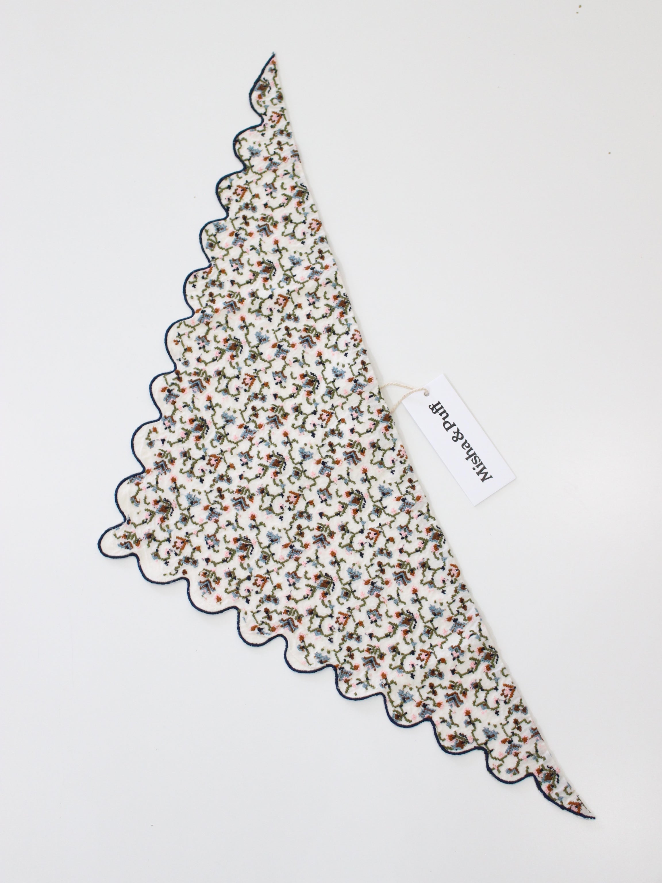 Misha & Puff EMBROIDERED SCALLOP SCARF STRING   26FA Drop2
