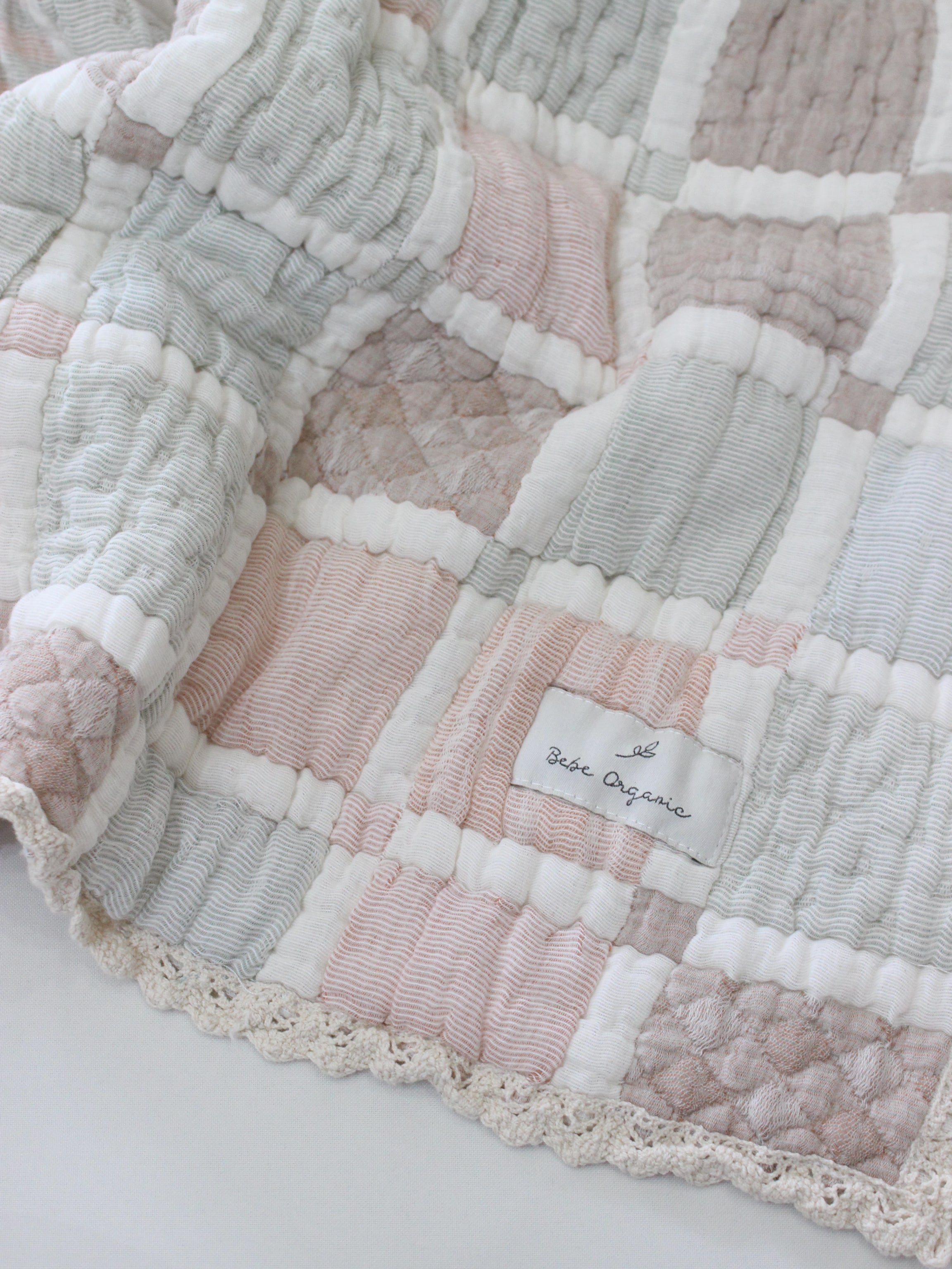 Bebe Organic  Mai Blanket  Mellow Patchwork  beige tone
