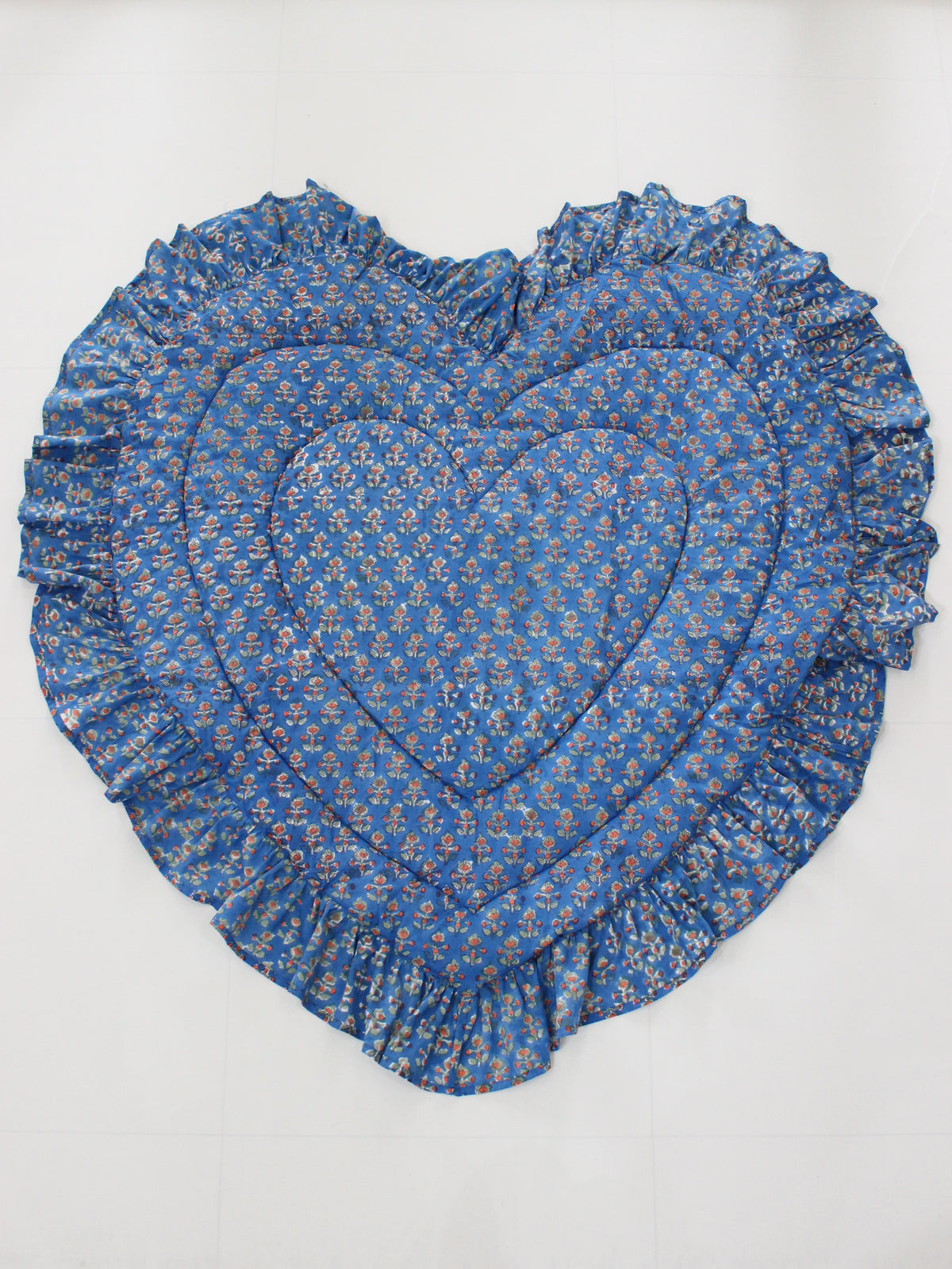 saruche  Heart Frill Mat　 Vintage Blue