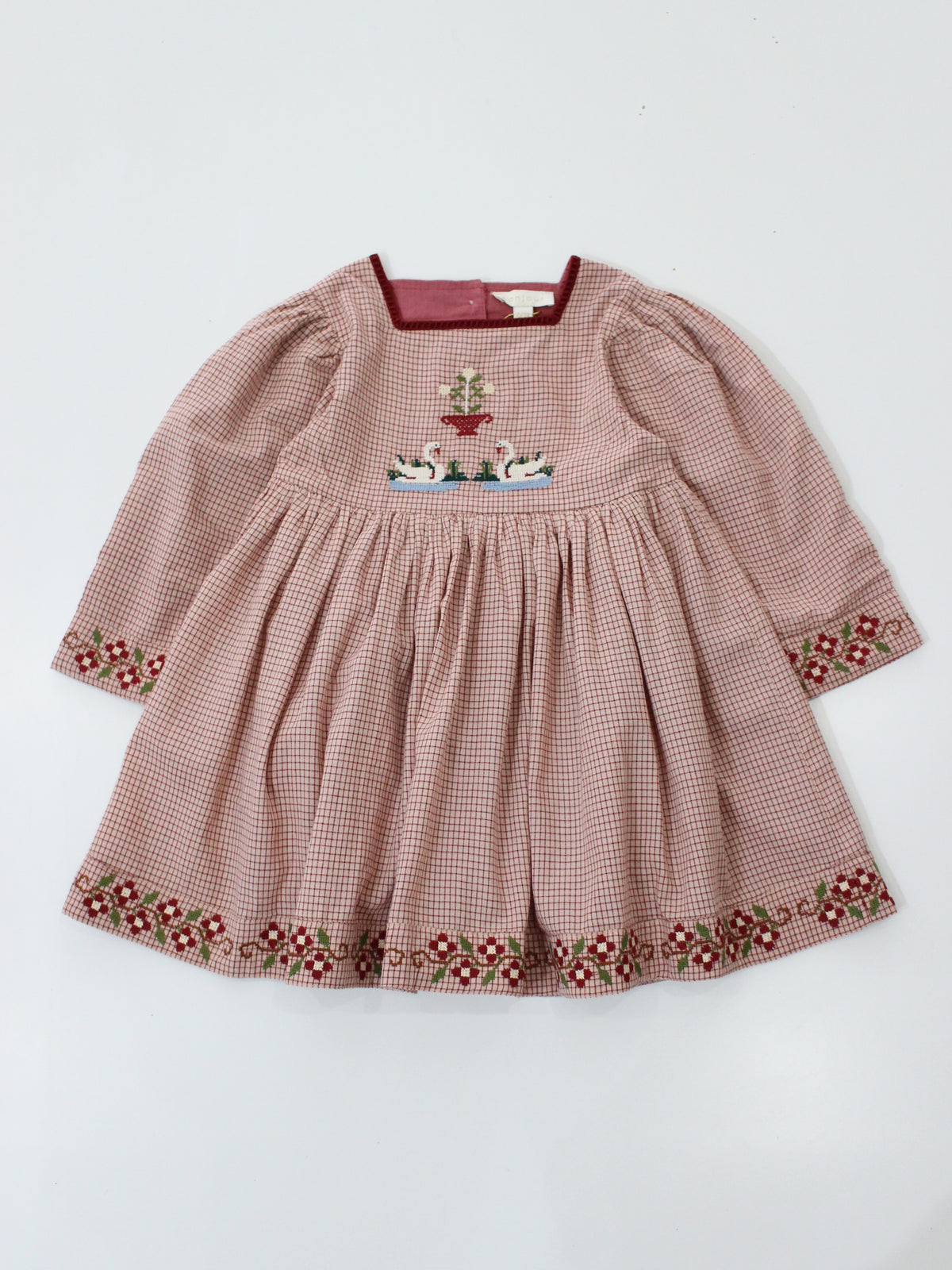 BONJOUR DIARY  Embroidered dress Nude check