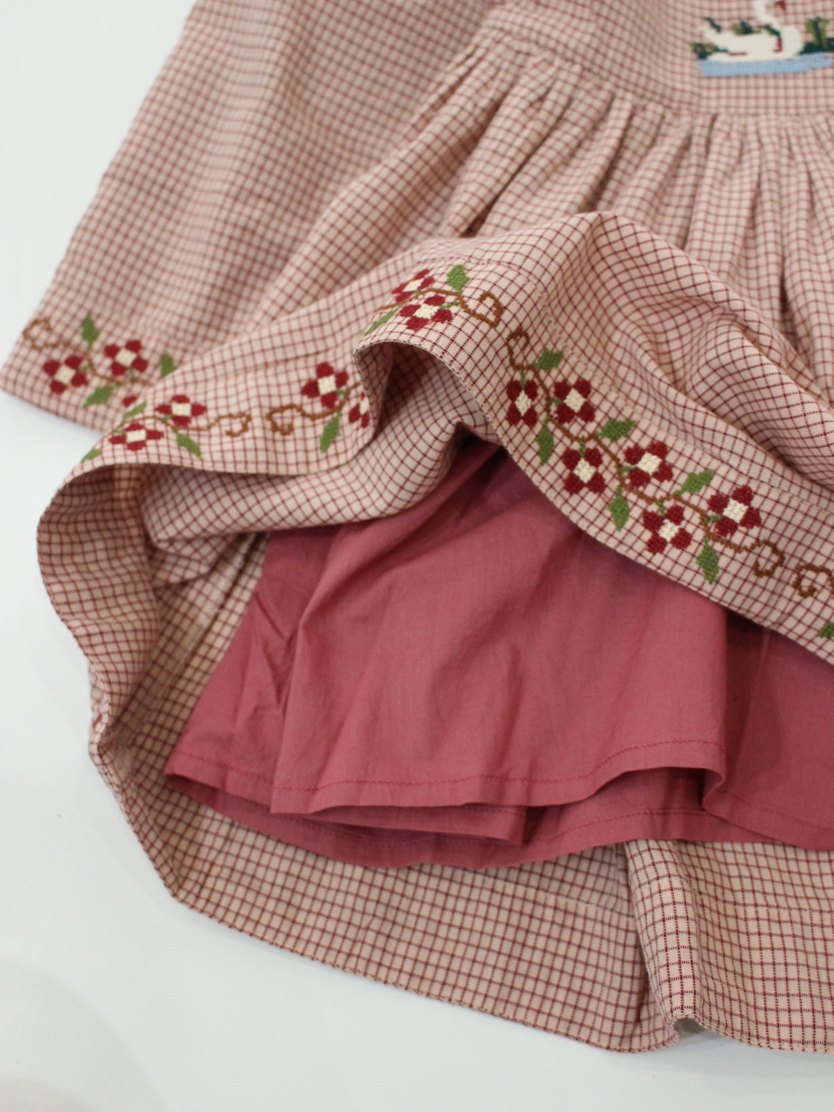 BONJOUR DIARY  Embroidered dress Nude check