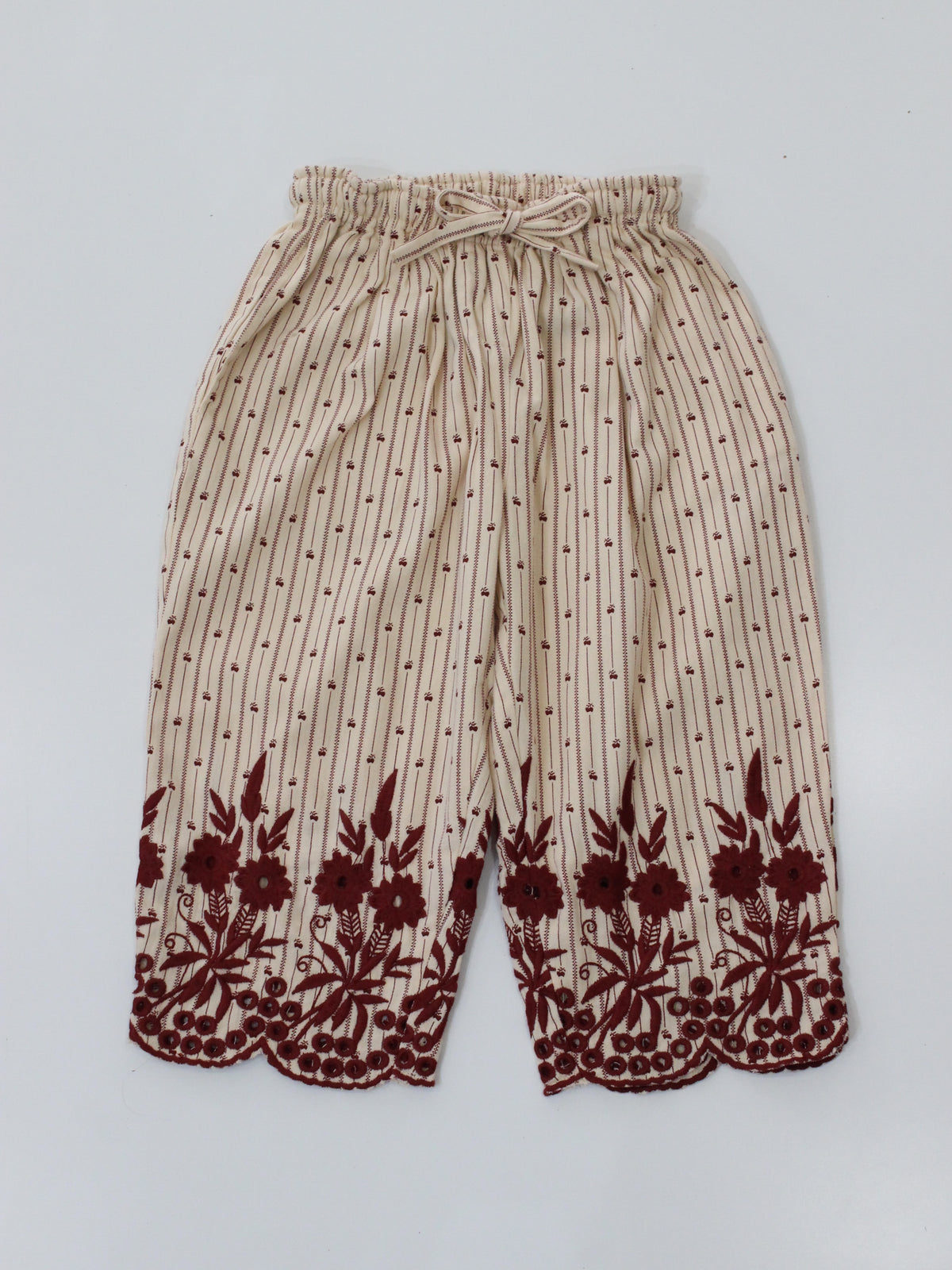 BONJOUR DIARY  Trousers Provencal print - denim eyelette 2