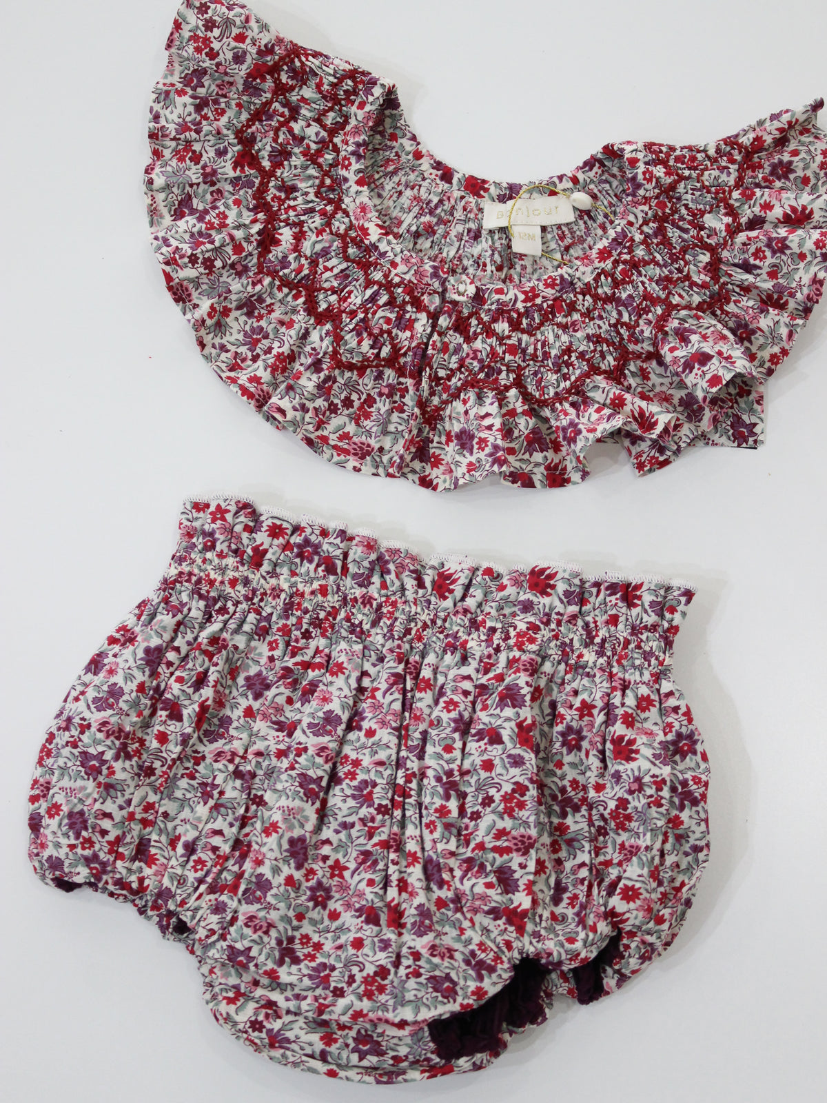 BONJOUR DIARY Reversible baby bloomer Flowers field print