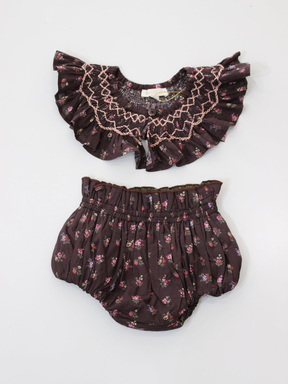 BONJOUR DIARY Reversible baby bloomerLittle bouquet print