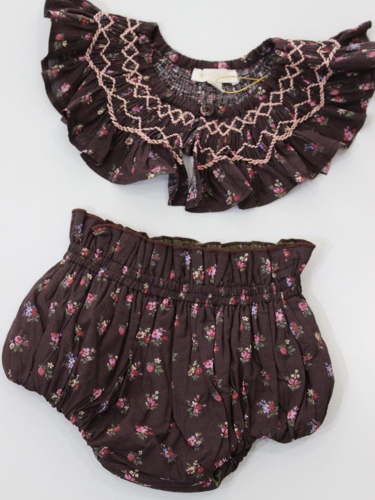 BONJOUR DIARY Reversible baby bloomerLittle bouquet print