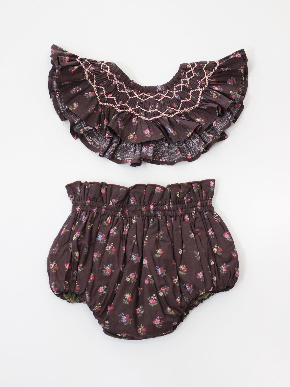 BONJOUR DIARY Reversible baby bloomerLittle bouquet print