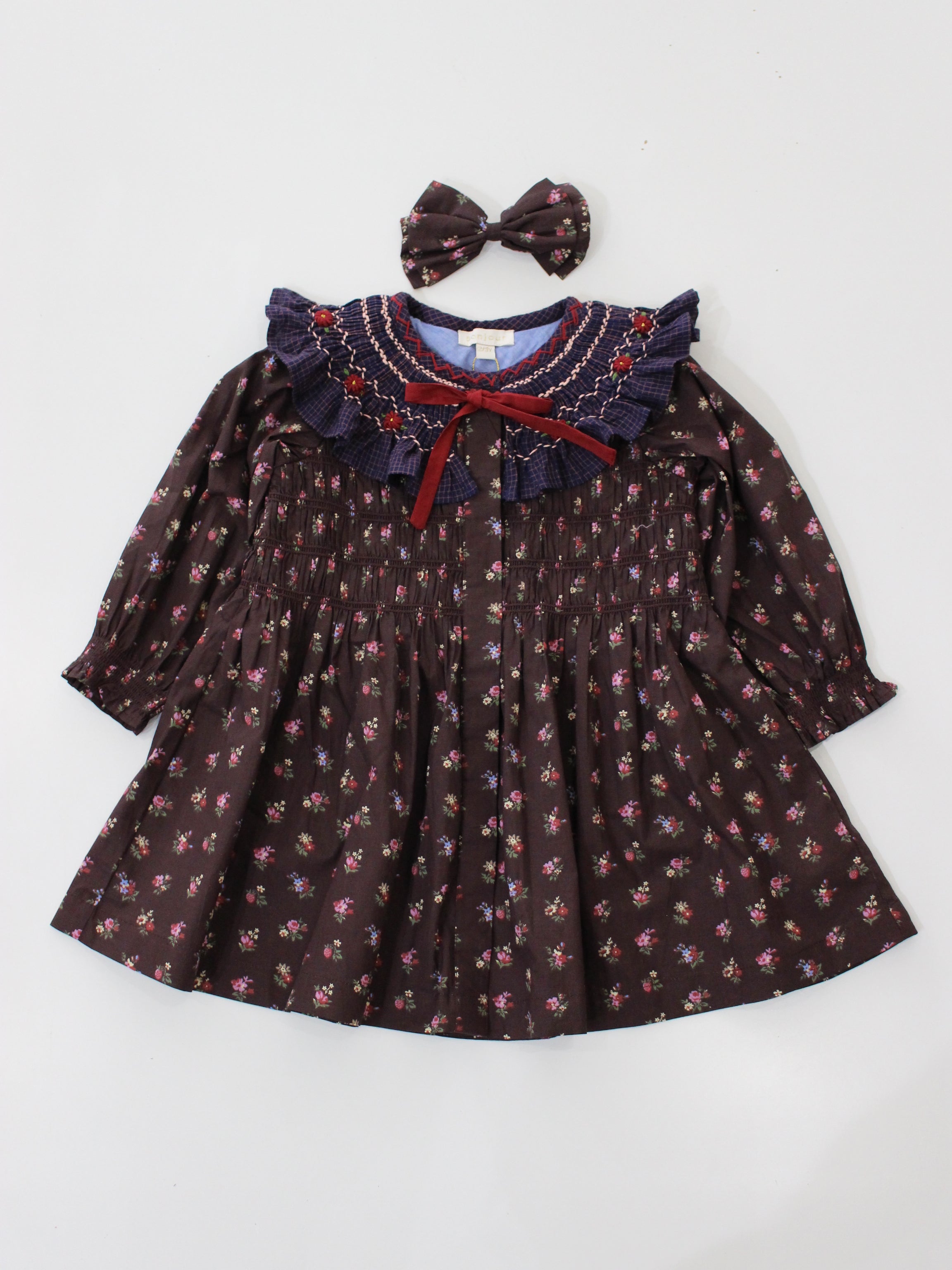 BONJOUR DIARY Tunic with hair clips Little bouquet print