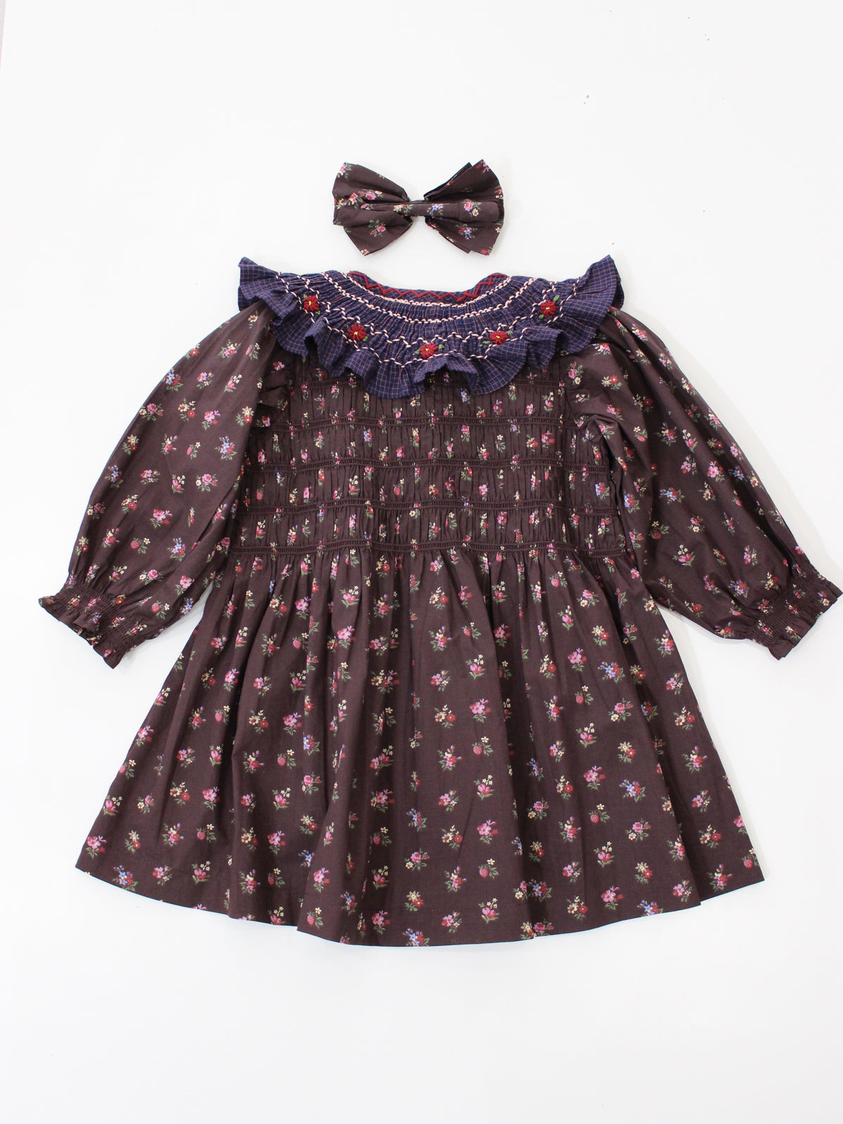 BONJOUR DIARY  Tunic with hair clips Little bouquet print