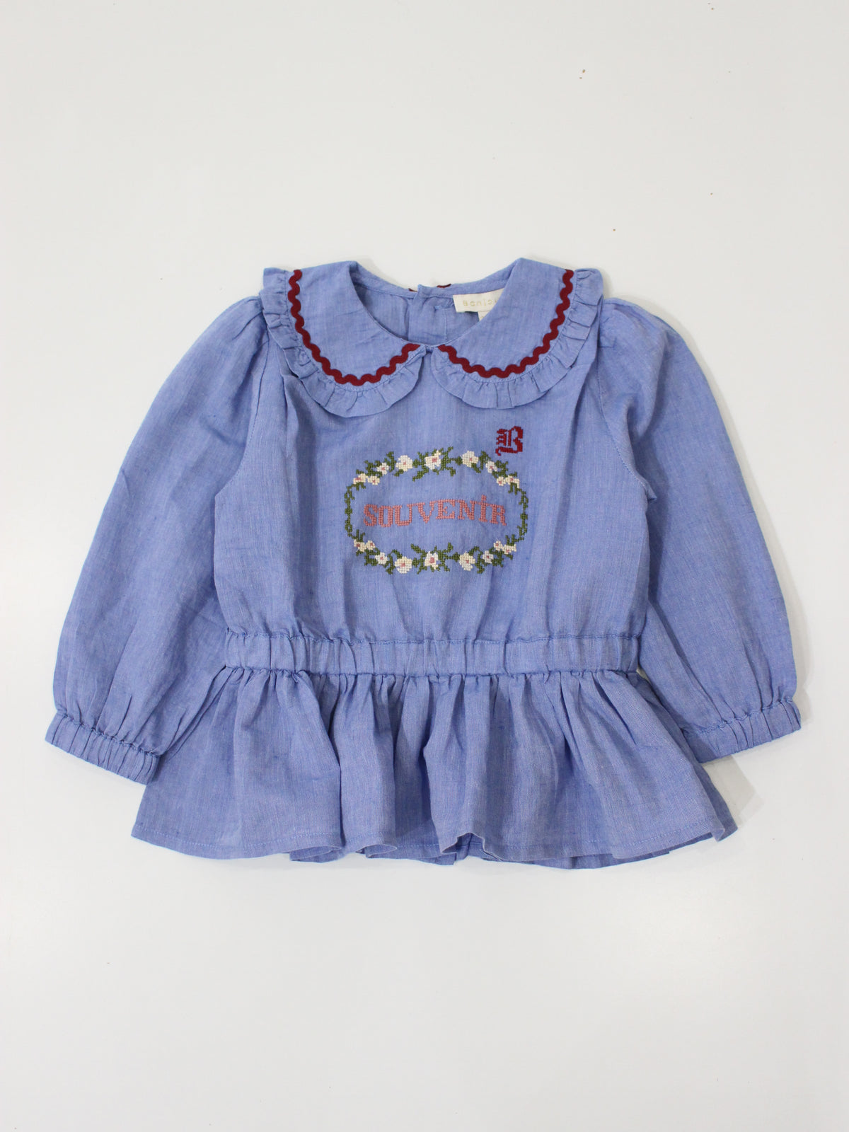 BONJOUR DIARY  Embroidered blouse Blue chambray
