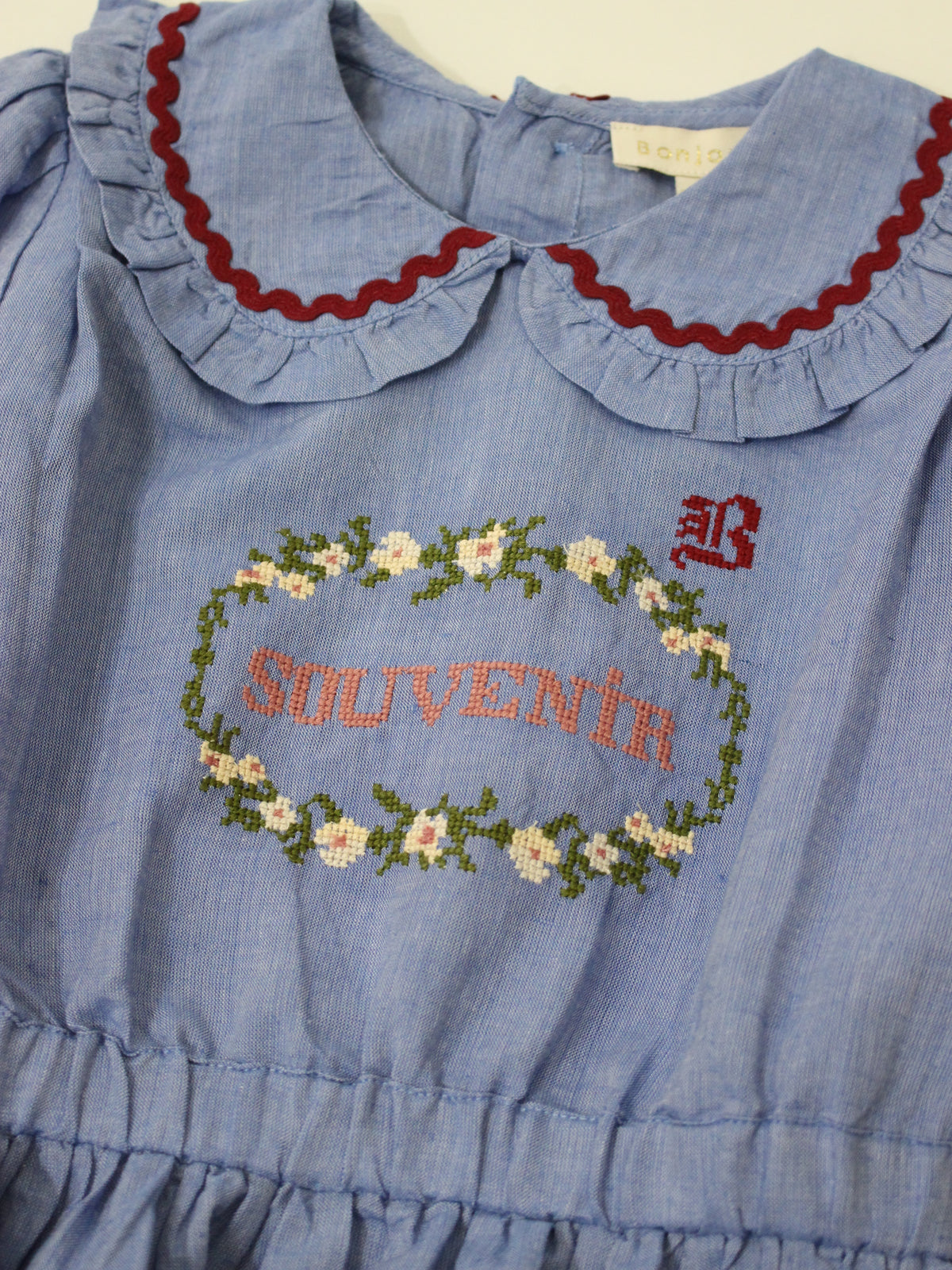 BONJOUR DIARY  Embroidered blouse Blue chambray