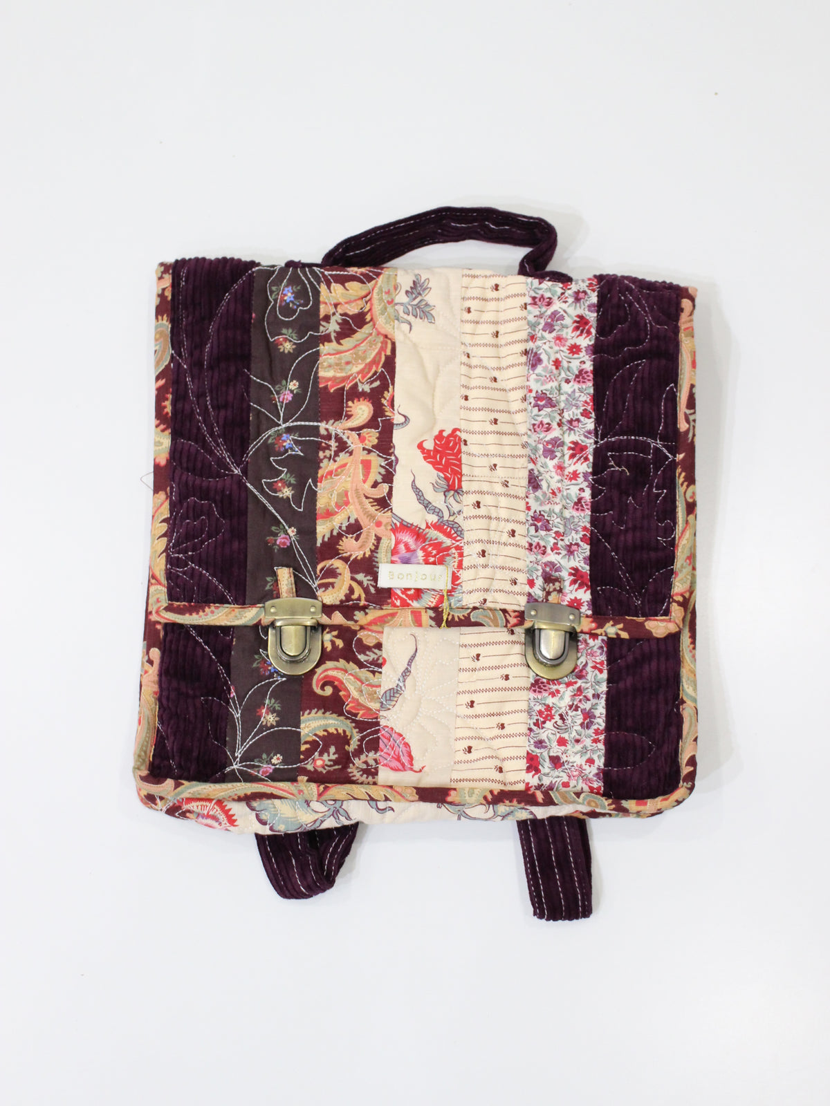 BONJOUR DIARY  Patchwork school bag all AW26 prints