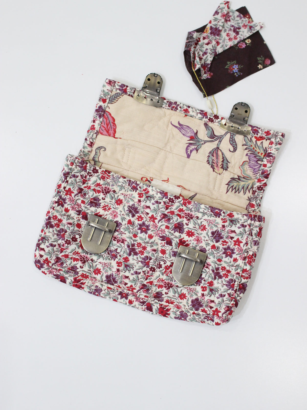 BONJOUR DIARY  Quilted school pencil case Flowers field print