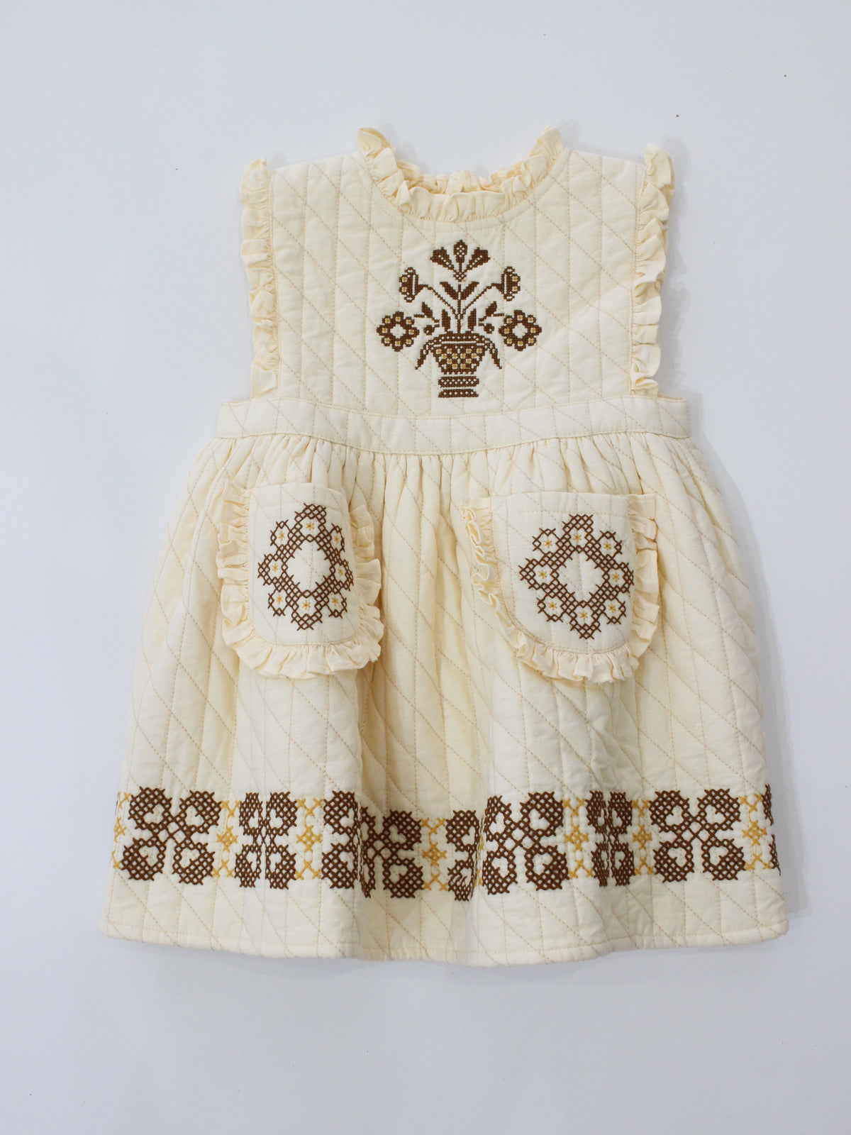 APOLINA  IDA QUILTED DRESS - CREAM
