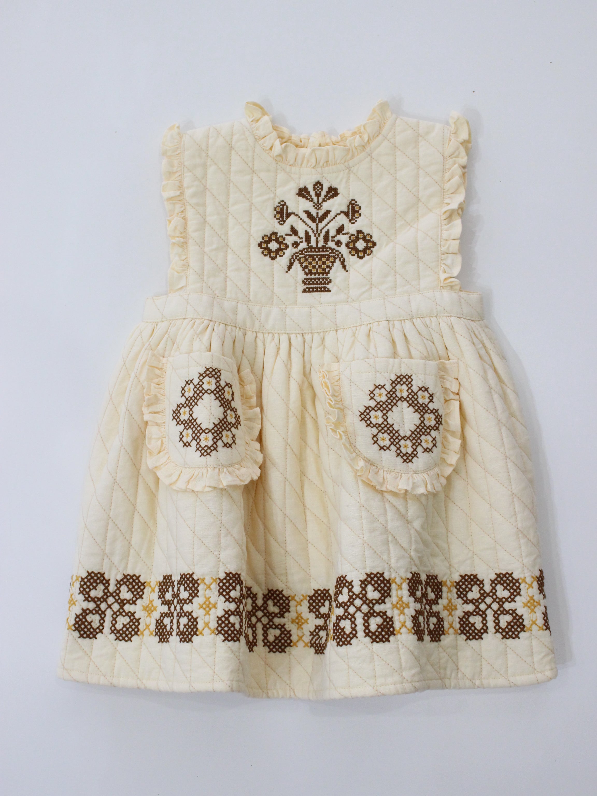 APOLINA IDA QUILTED DRESS - CREAM