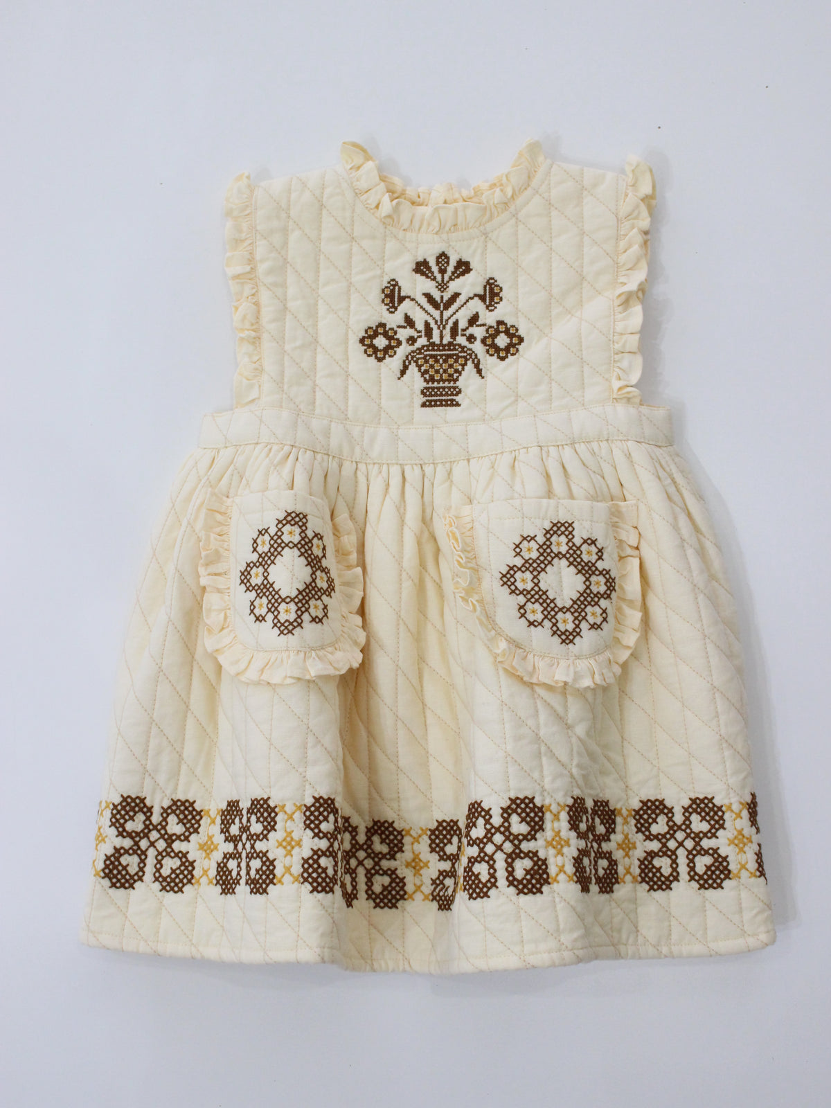 APOLINA  IDA QUILTED DRESS - CREAM
