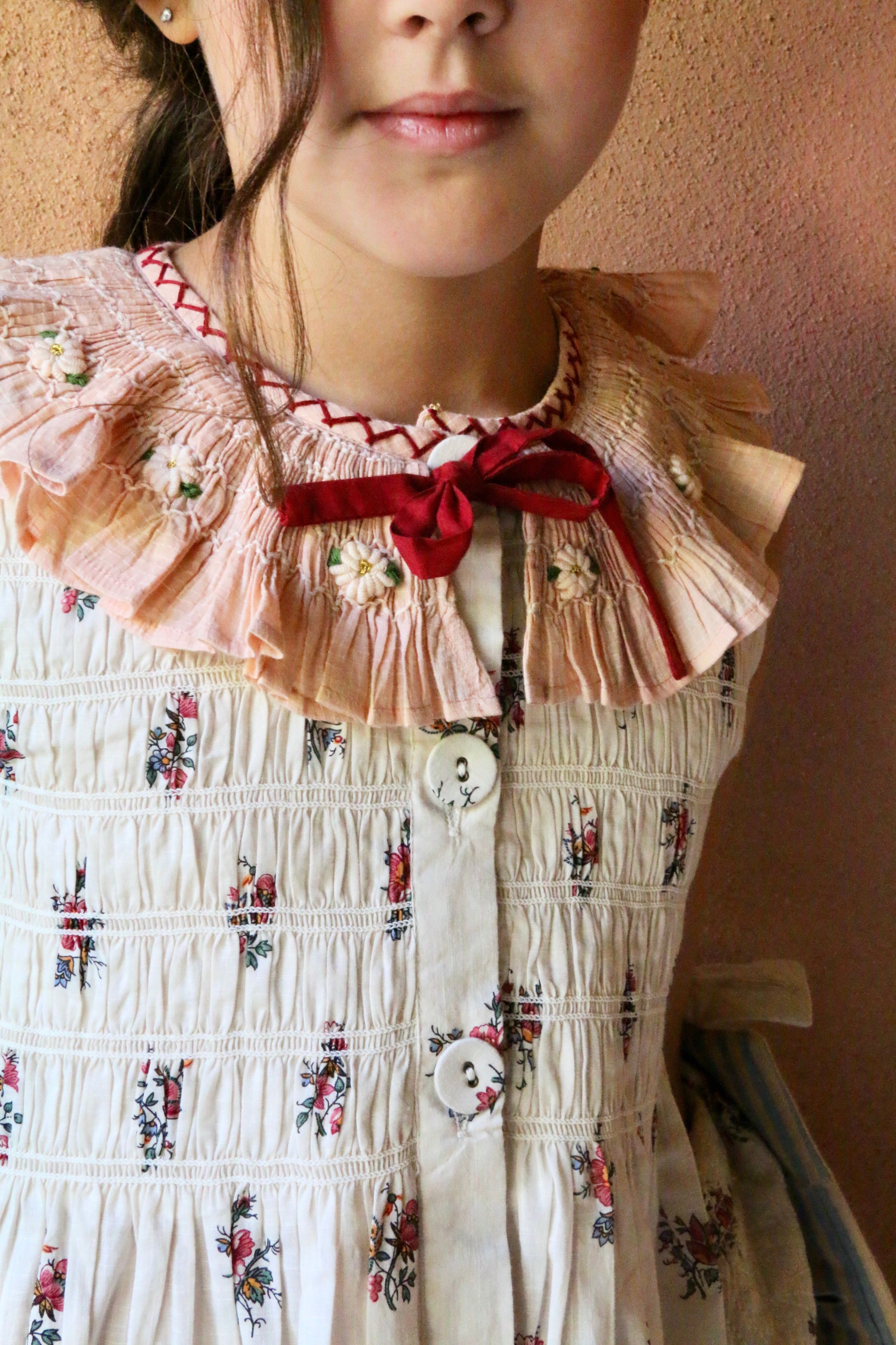 BONJOUR DIARY Tunique with hair clip Garden flowers print - cotton voi