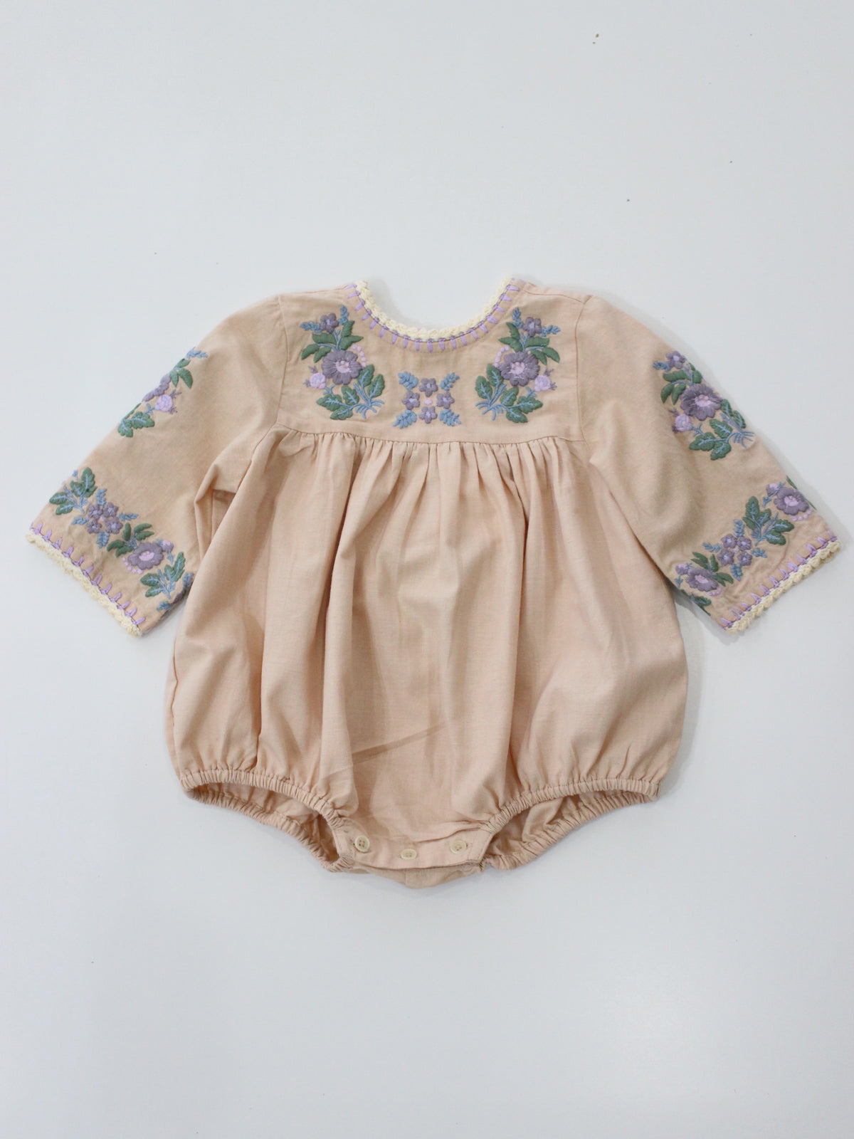 APOLINA  BABY STEVIE LS ROMPER - DRIED ROSE