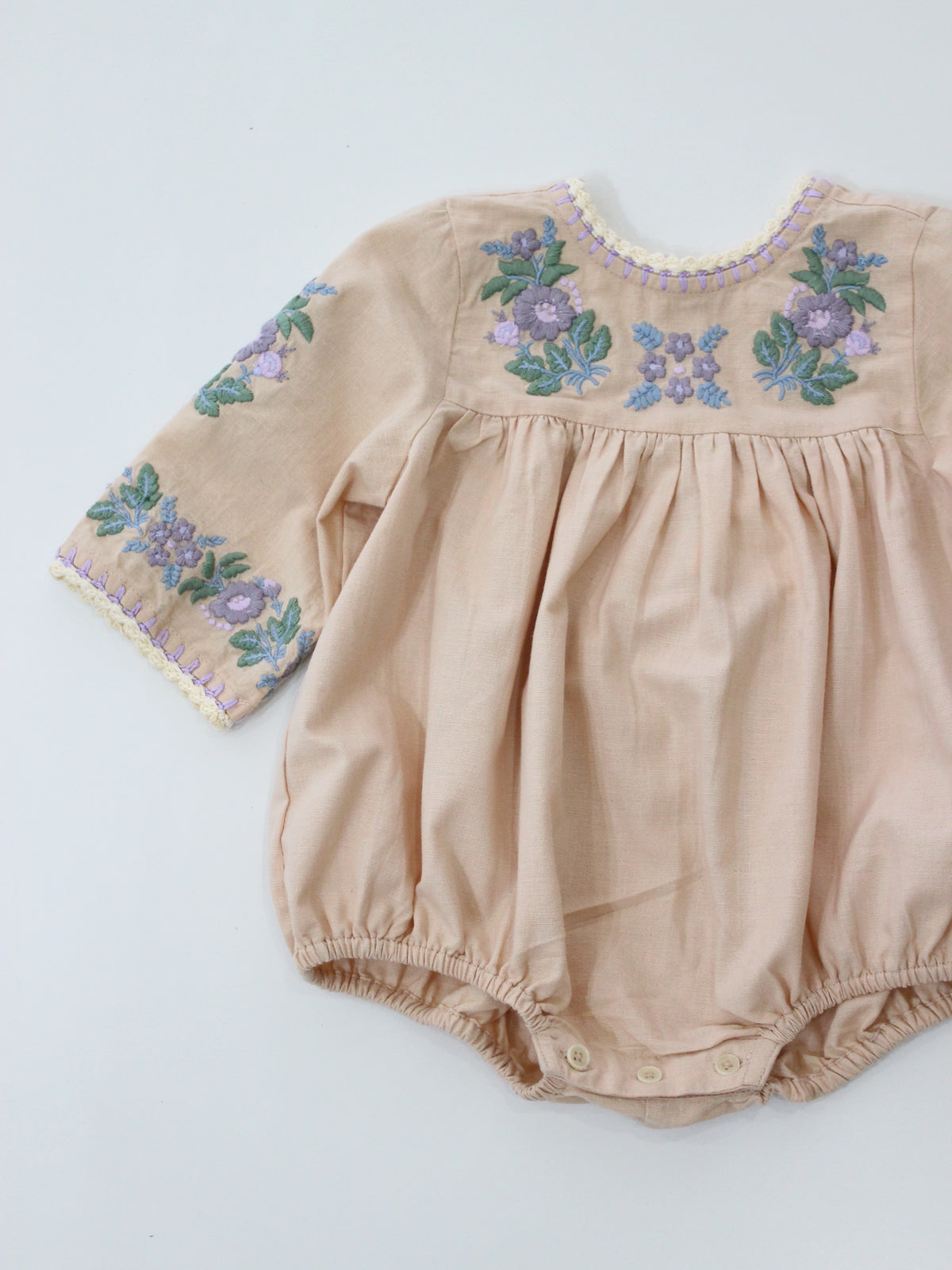 APOLINA  BABY STEVIE LS ROMPER - DRIED ROSE